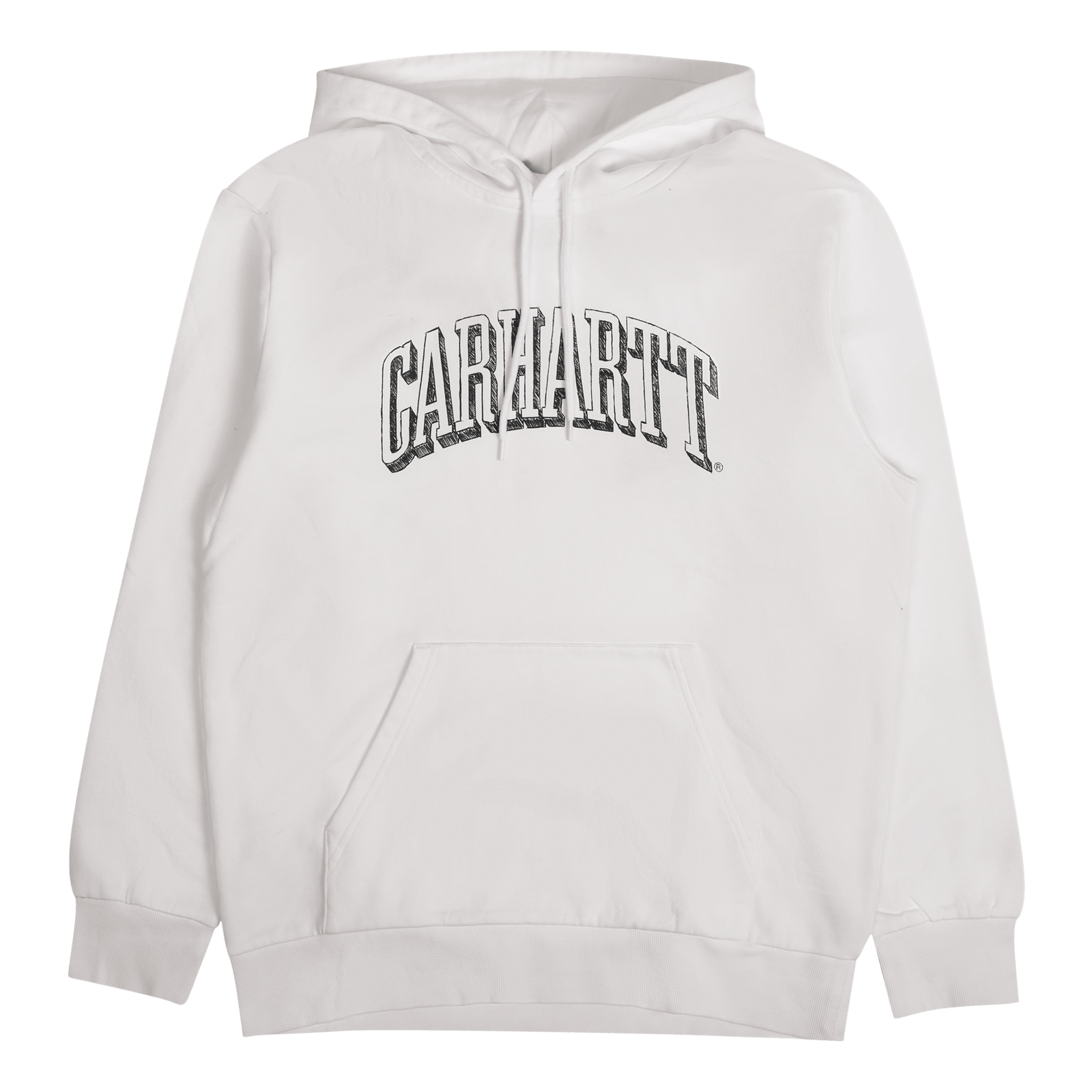 Hooded Scrawl Sweat White / Juniper