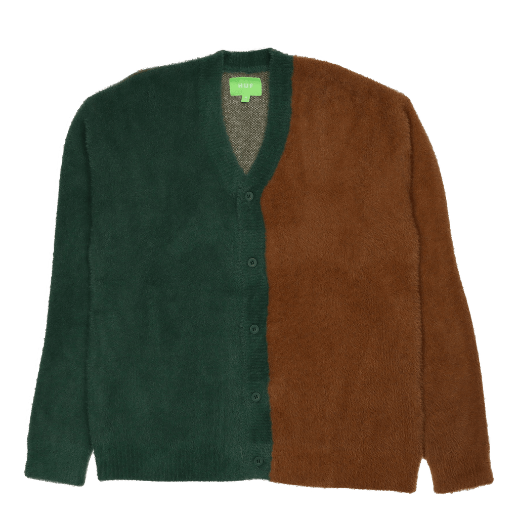 HUF Feels Good Cardigan Brown - Caliroots.com