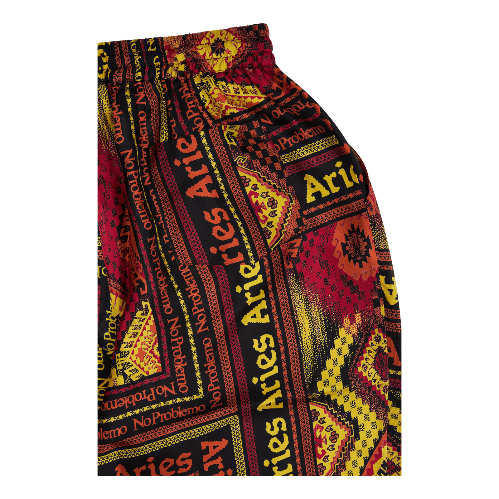 Scarf Print Silk Slacker Pants Multi