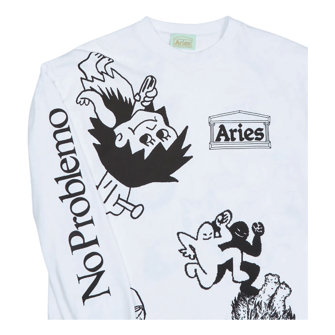 Graphic Mashup Ls Tee White