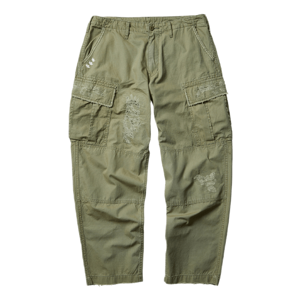 Repaired Rip Stop Pants Olive