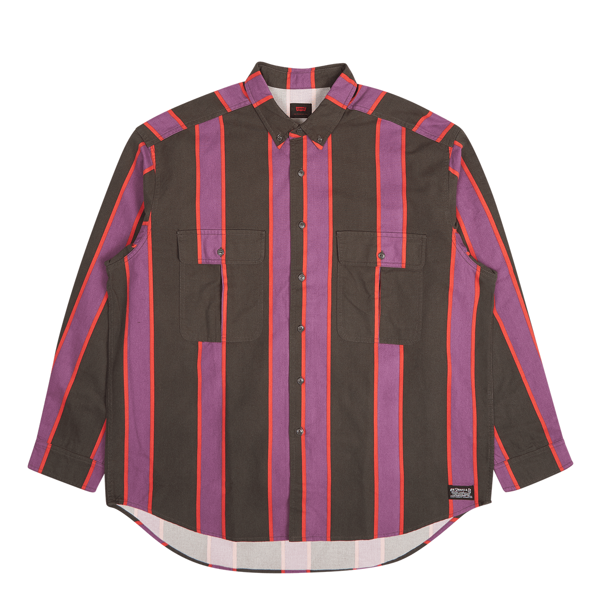 Skate L/s Woven Stripe Black