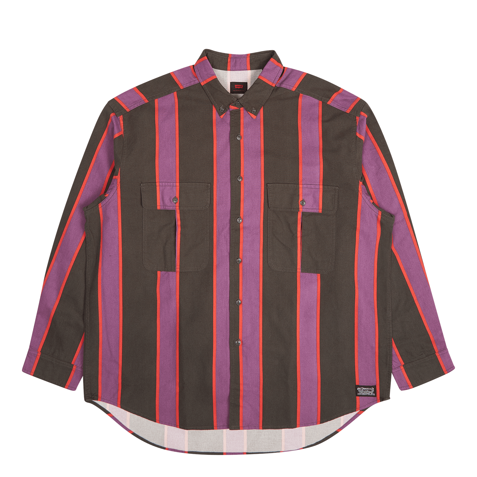 Skate L/s Woven Stripe Black