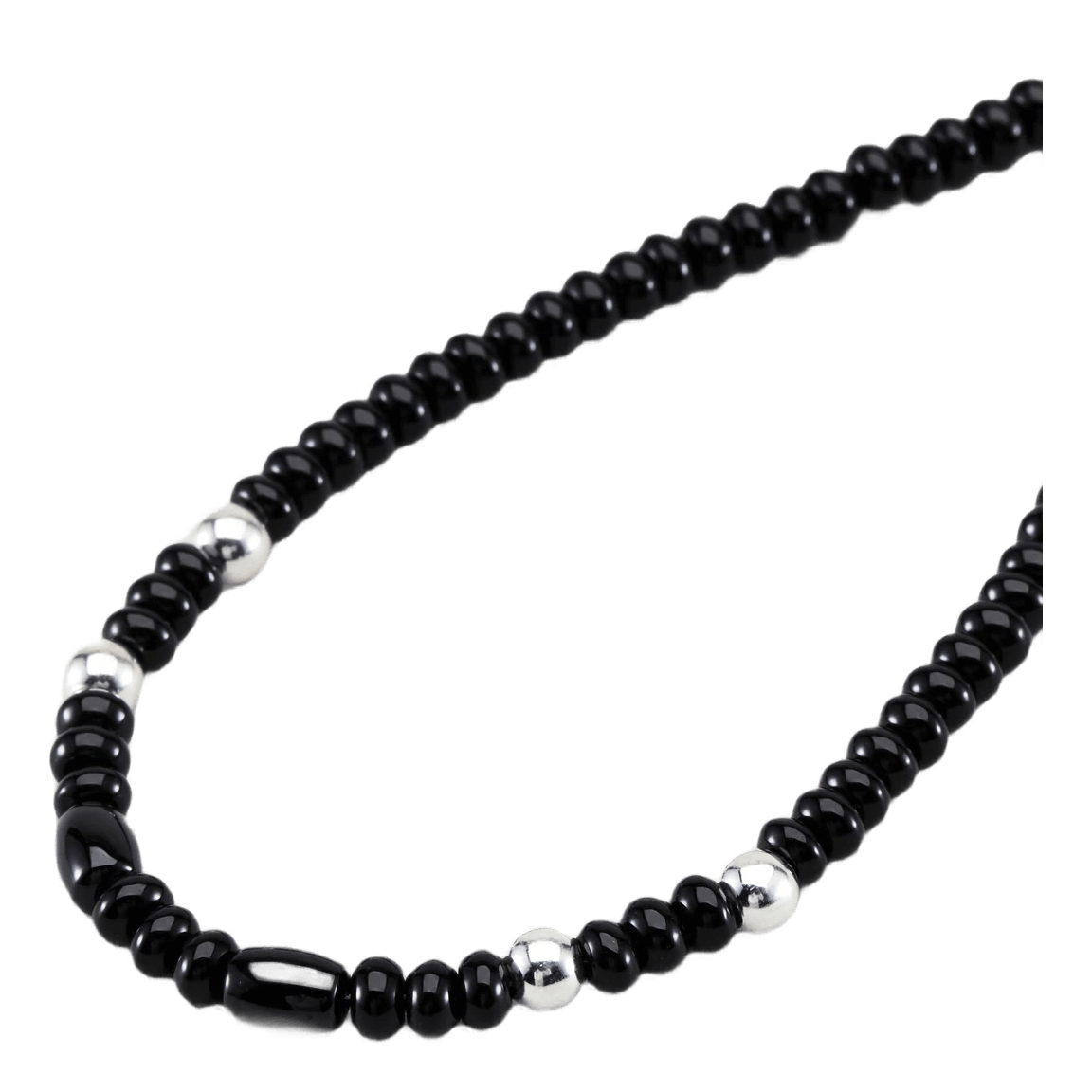 Stone Beads / S-necklace Black