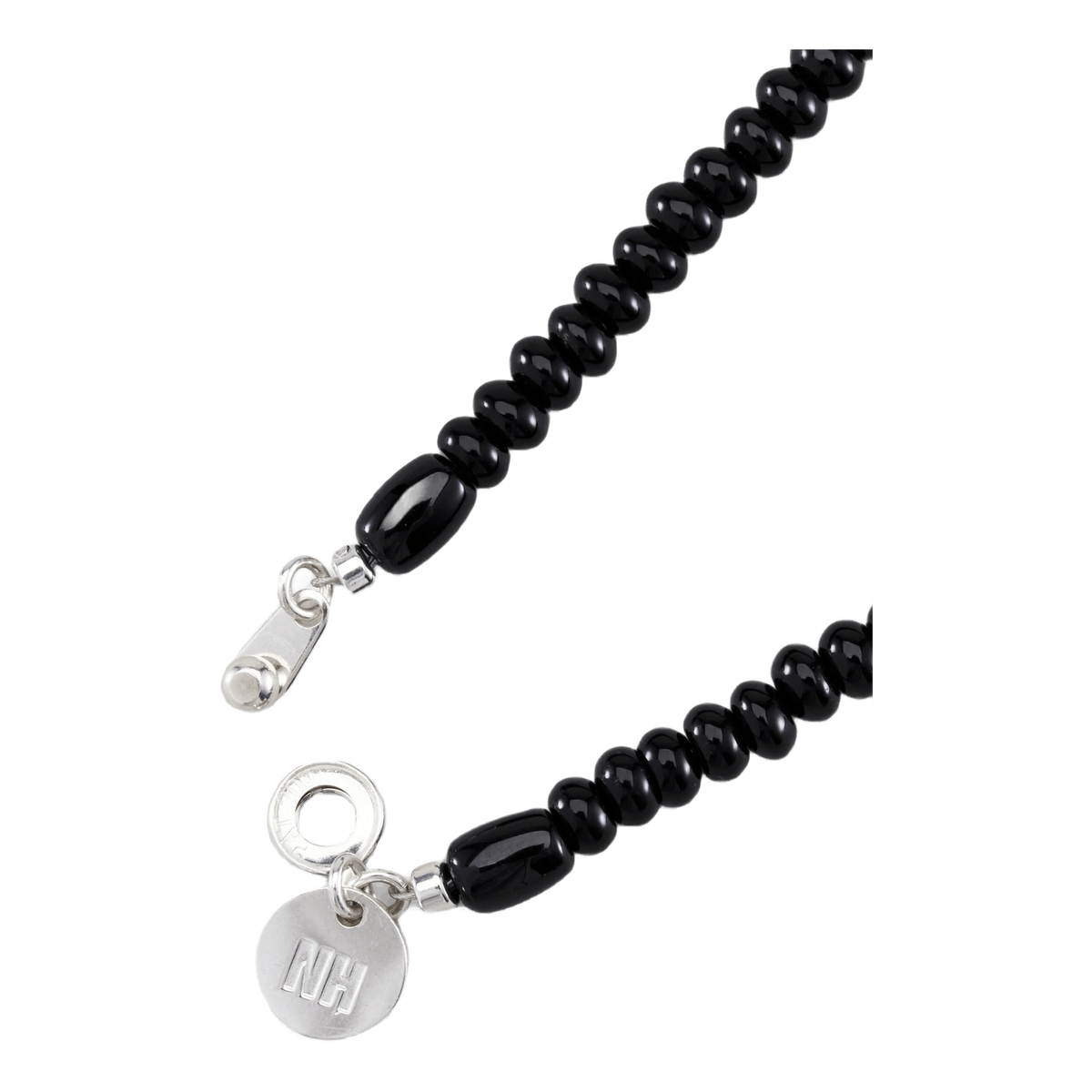 Stone Beads / S-necklace Black