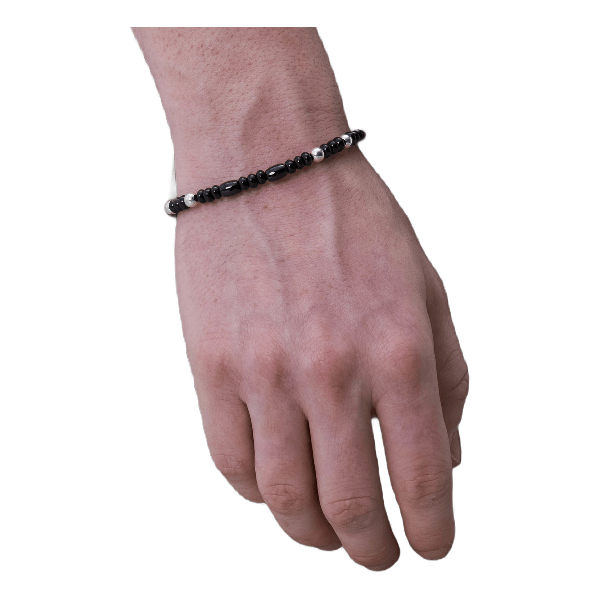 Stone Beads / S-bracelet Black