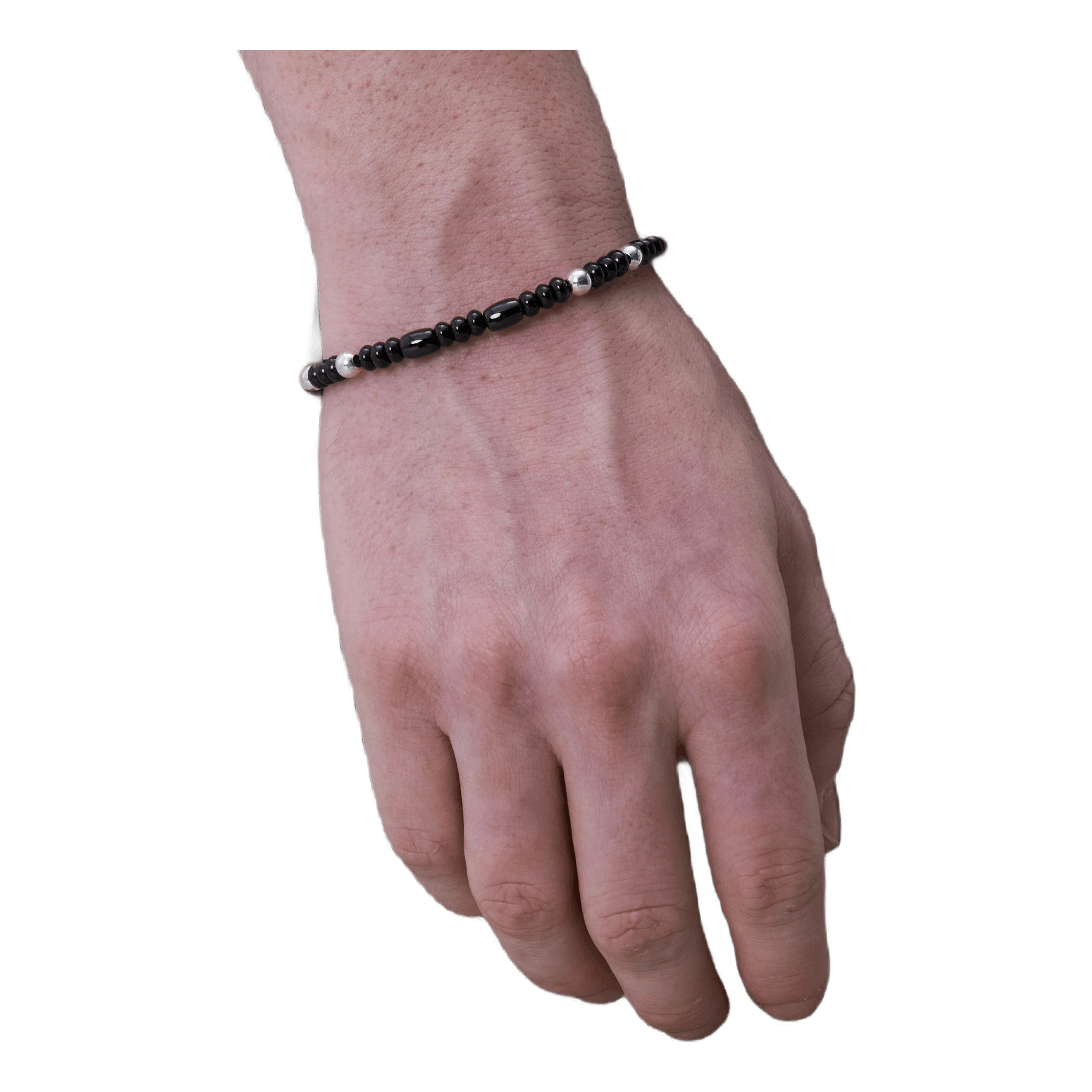 Stone Beads / S-bracelet Black