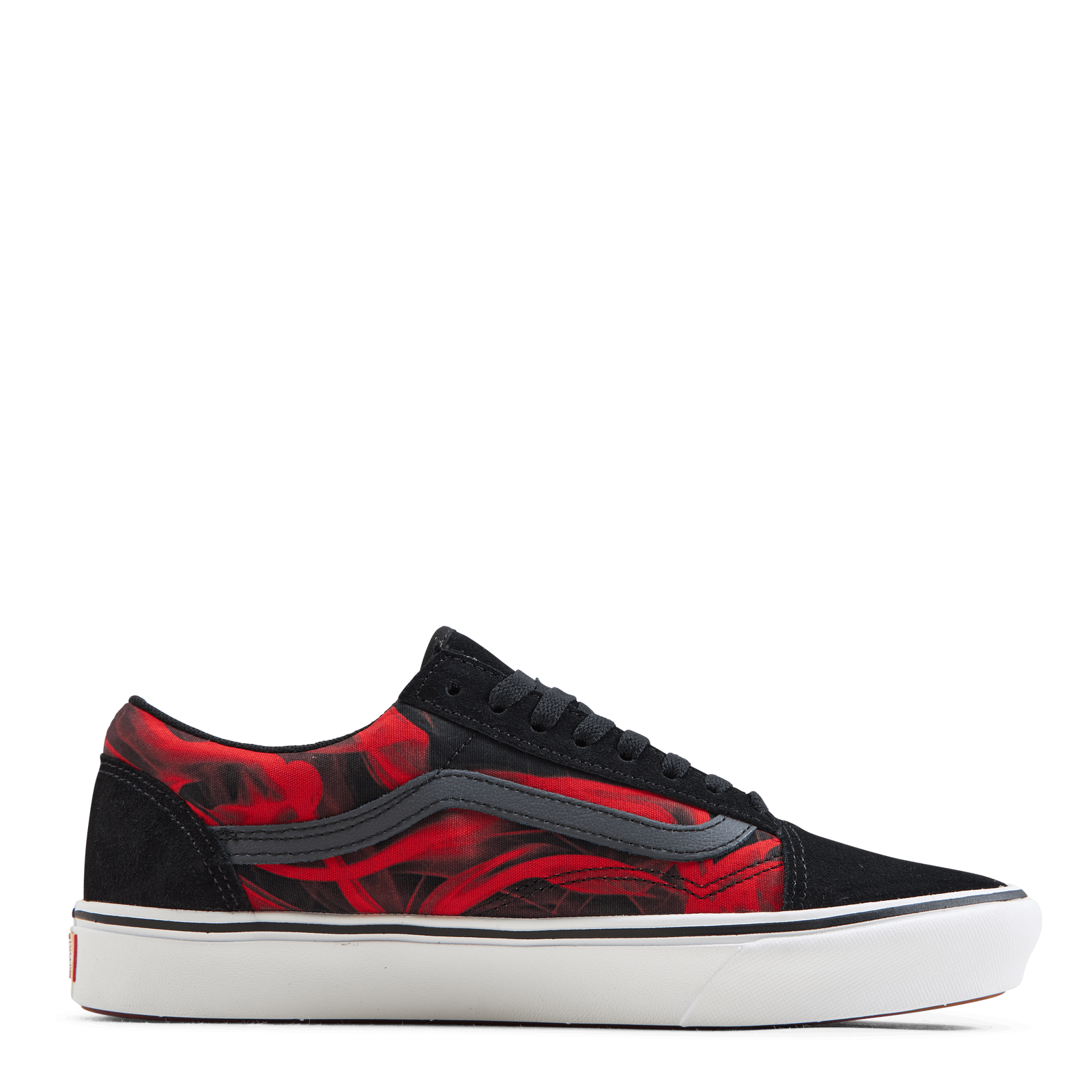 Black white red vans sales