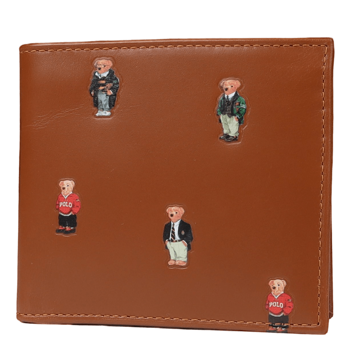 Polo Bear Leather Billfold Wallet Tan