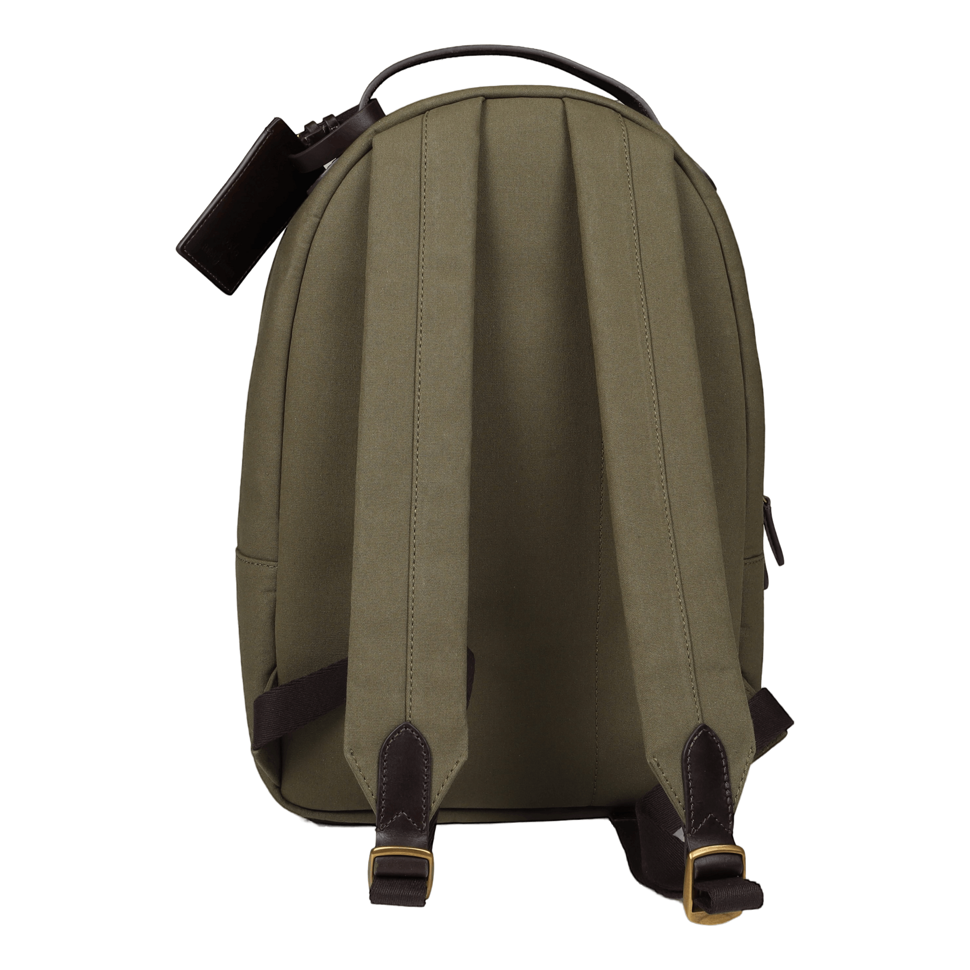 Leather-Trim Canvas Backpack Defender Green