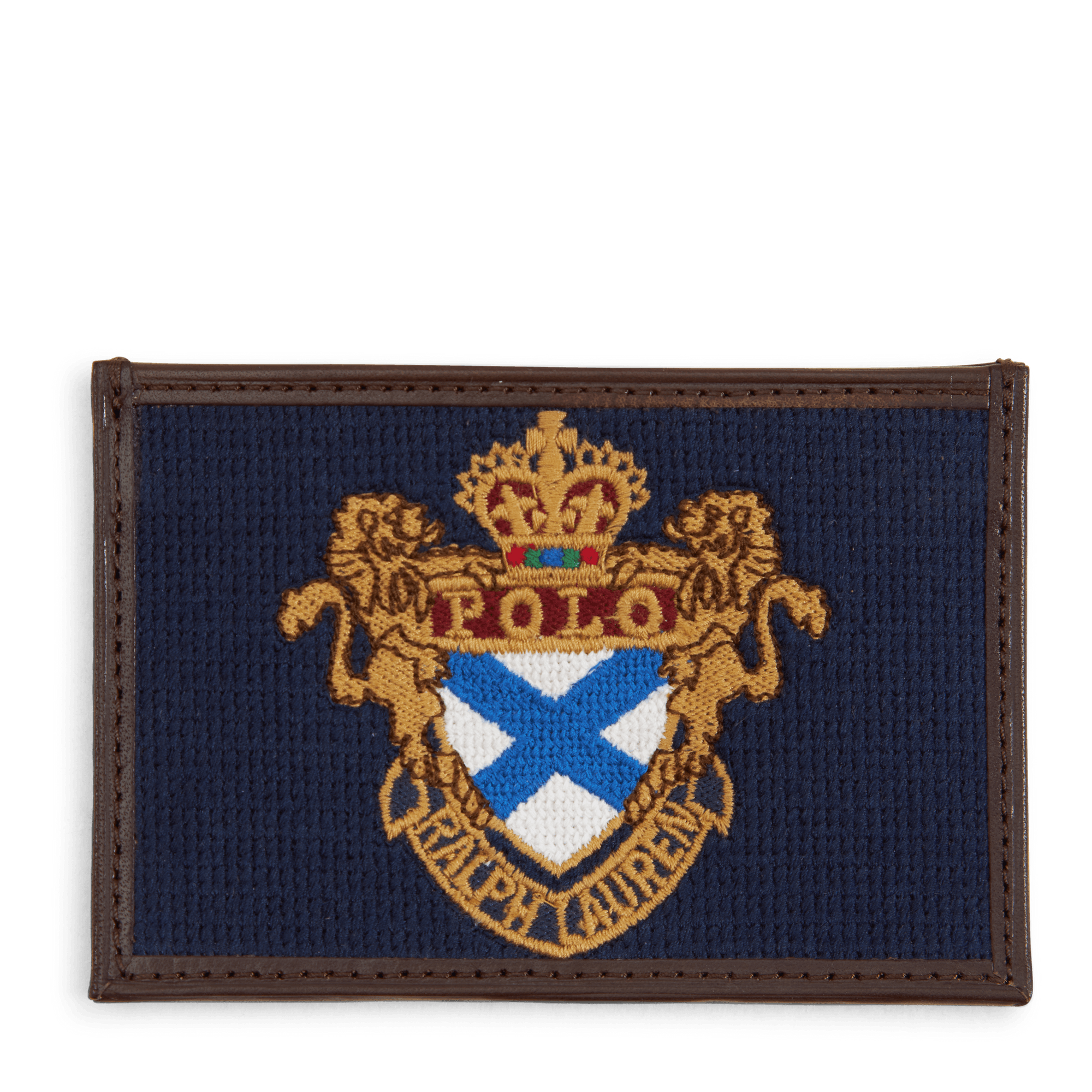 Crest Needlepoint Card Case Navy