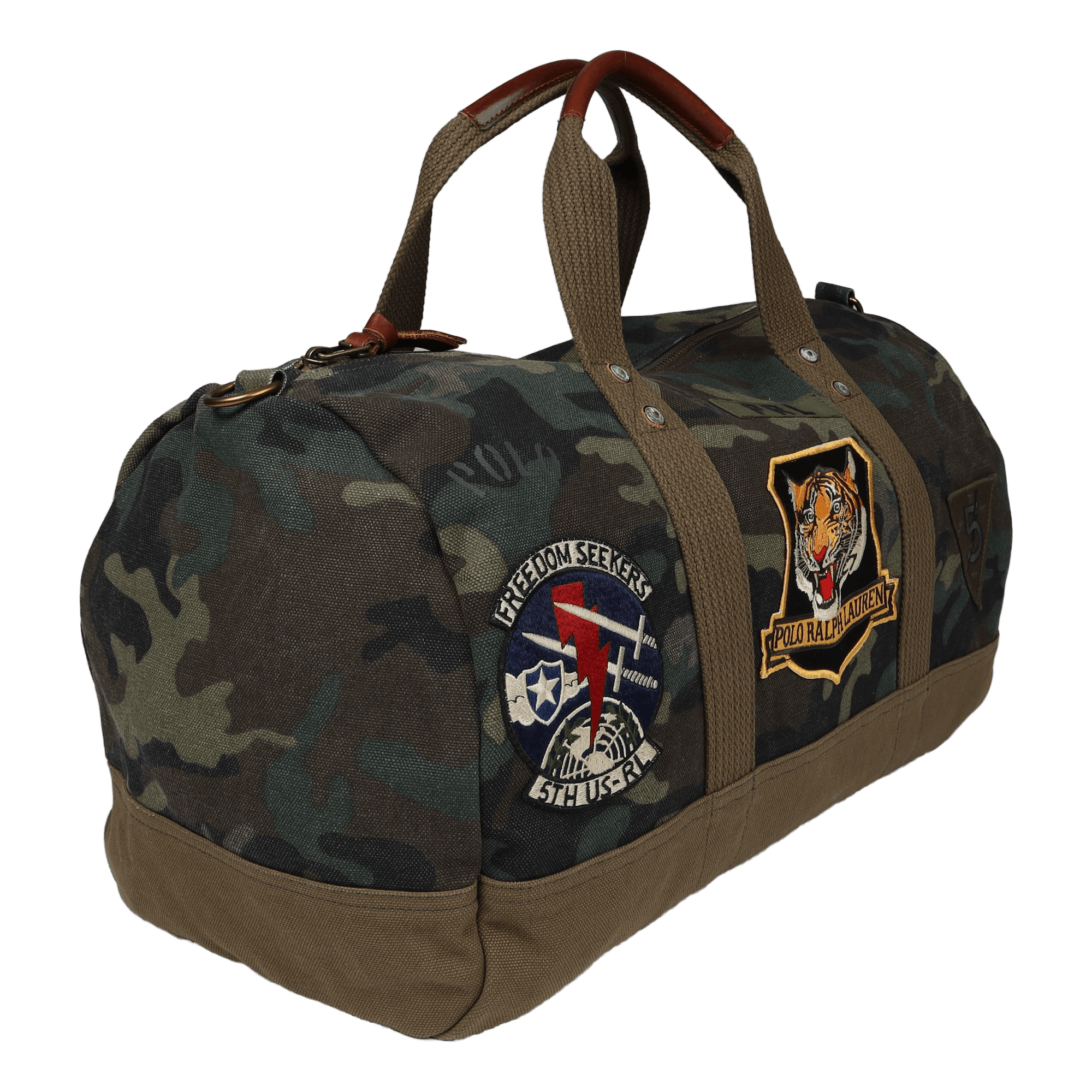 Tiger-Patch Camo Canvas Duffel Camo