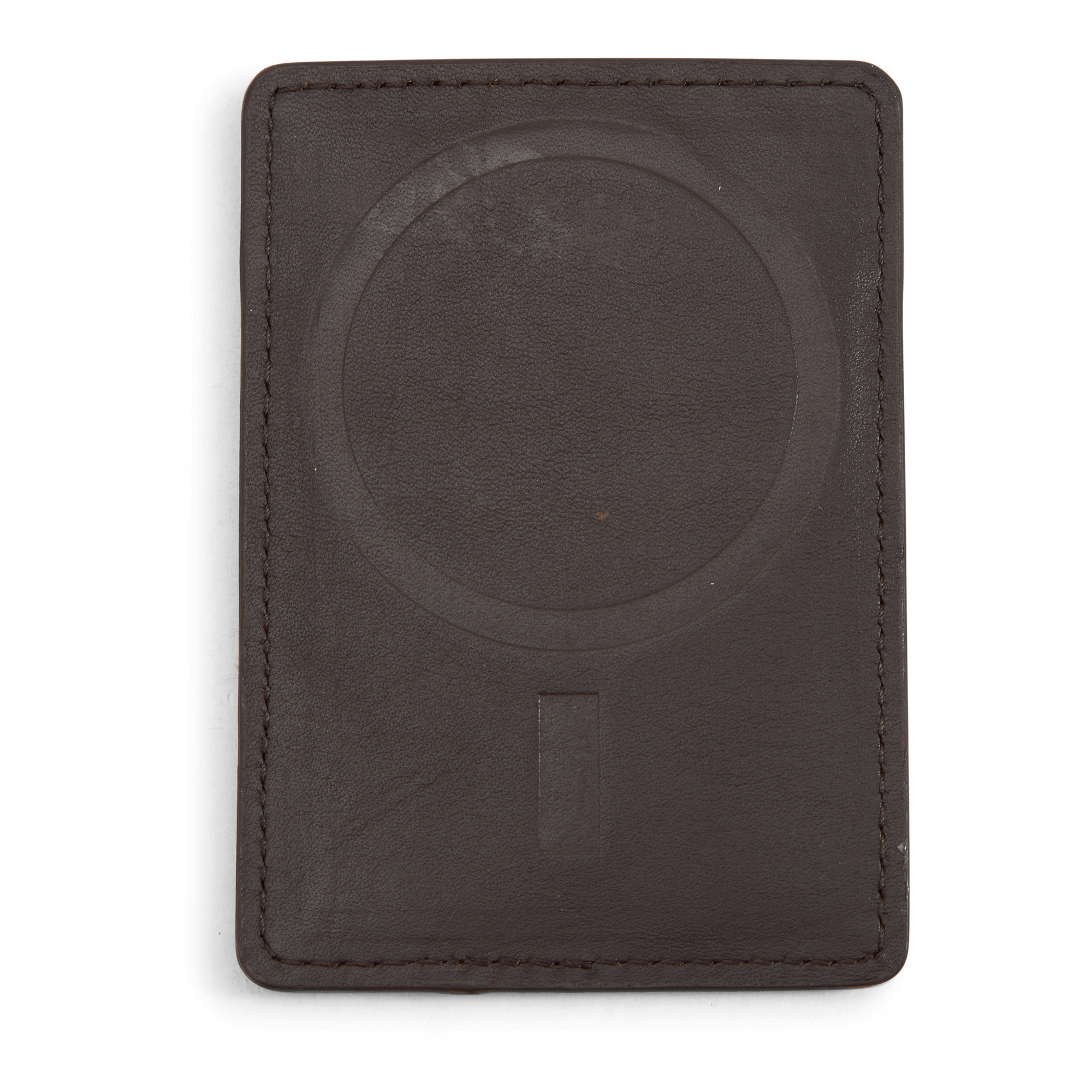 Nappa Leather Magnetic Card Case Brown