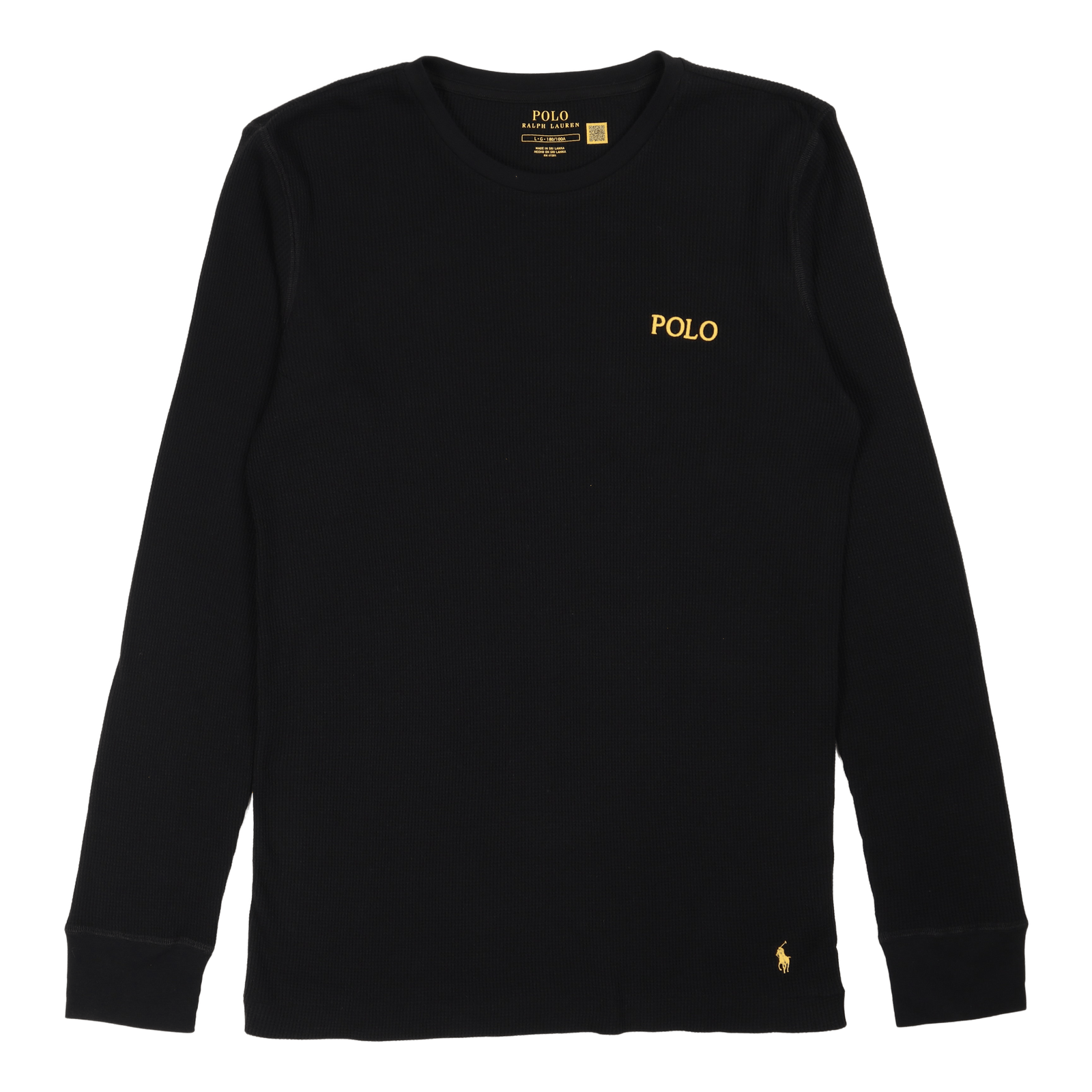 L/s Crew-crew-sleep Top Polo Black Gold Bugle Pp