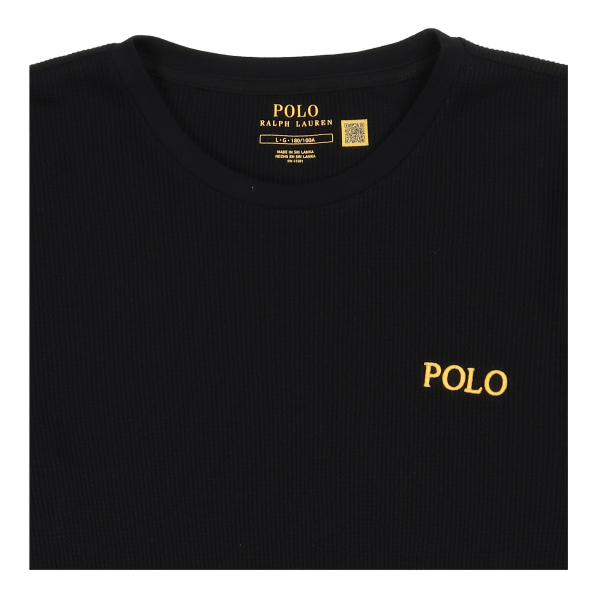 L/s Crew-crew-sleep Top Polo Black Gold Bugle Pp
