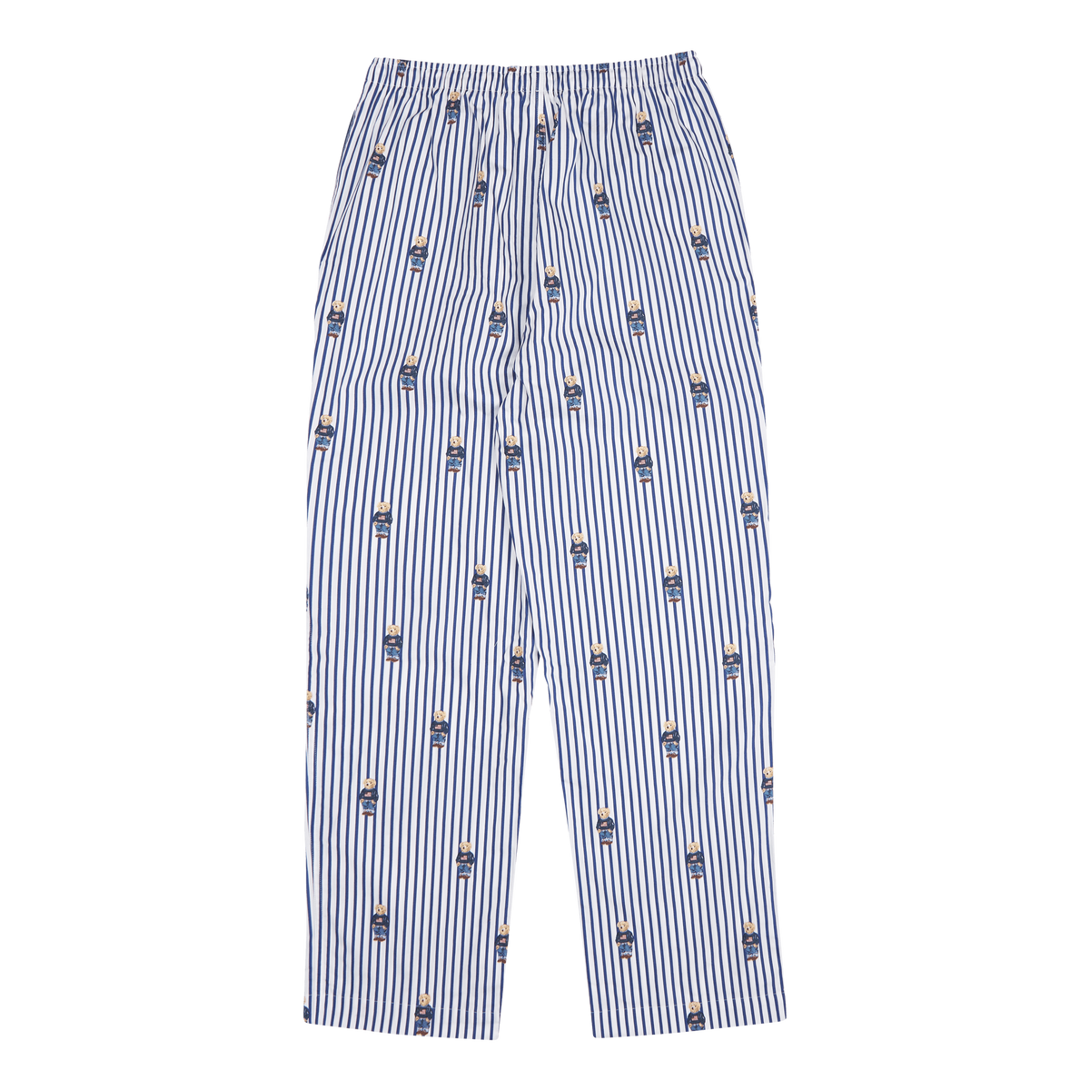 Polo Bear Striped Cotton Pajama Set Blue/White Stripe