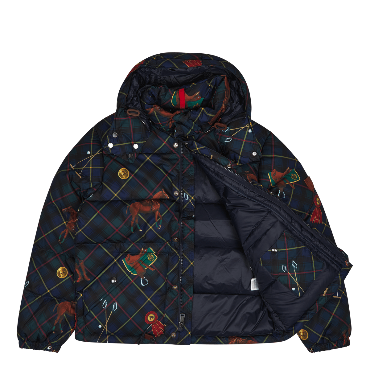 Water-Resistant Equestrian Down Jacket Martingale Toss