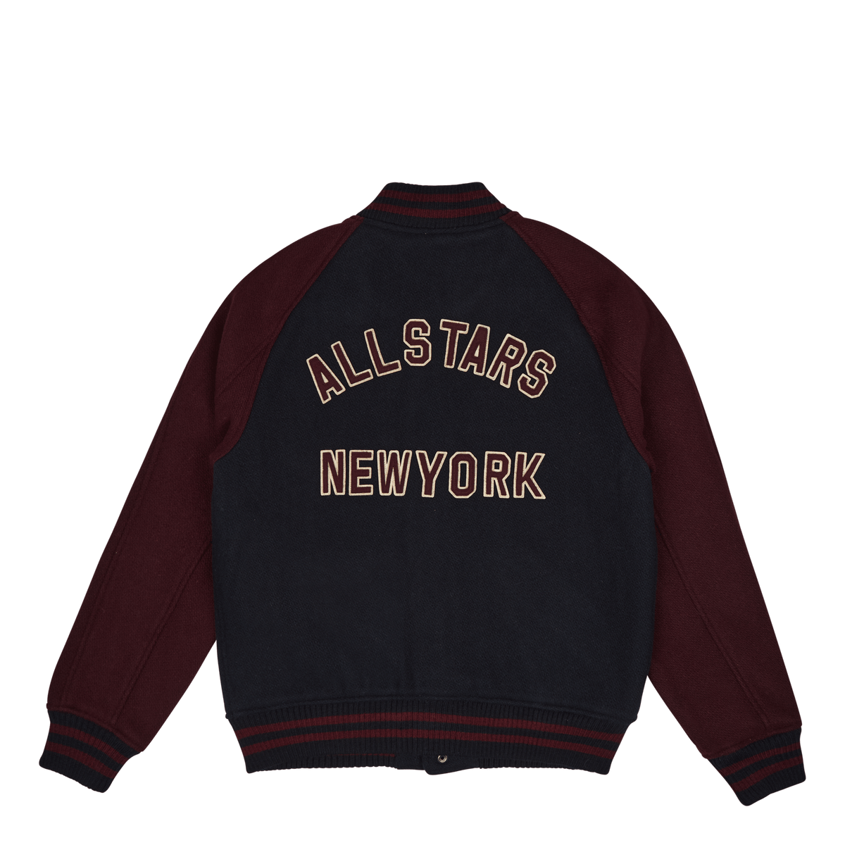Wool-Blend Letterman Jacket Hunter Navy/Rich Ruby