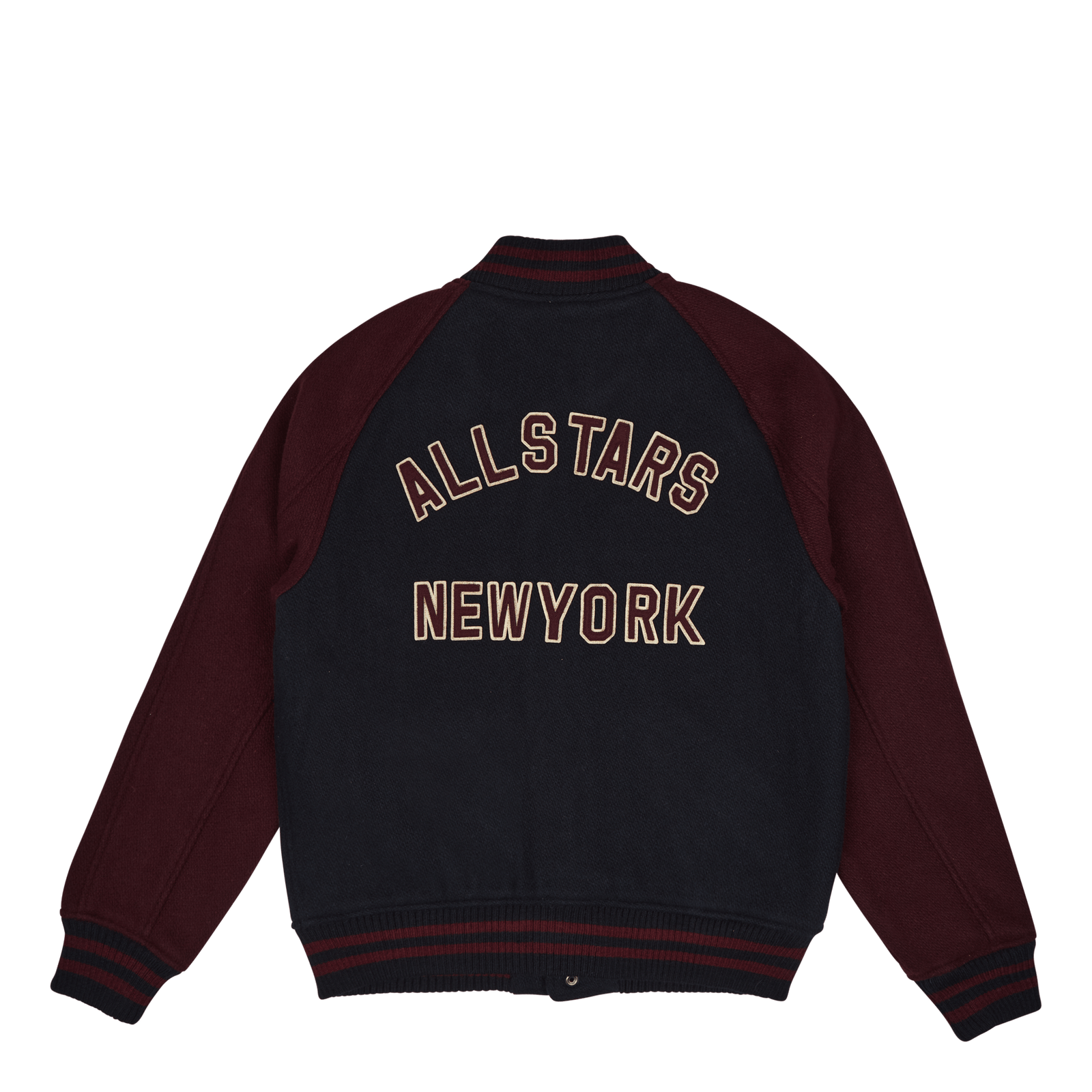 Wool-Blend Letterman Jacket Hunter Navy/Rich Ruby