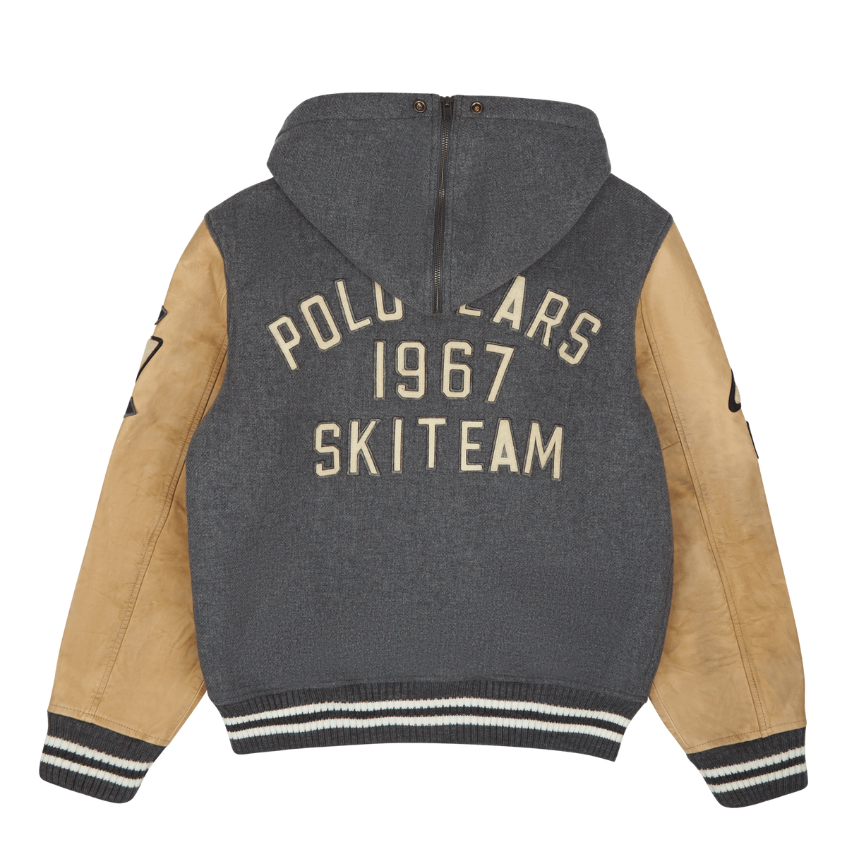 Letterman Wool Hooded Jacket Grey Heather