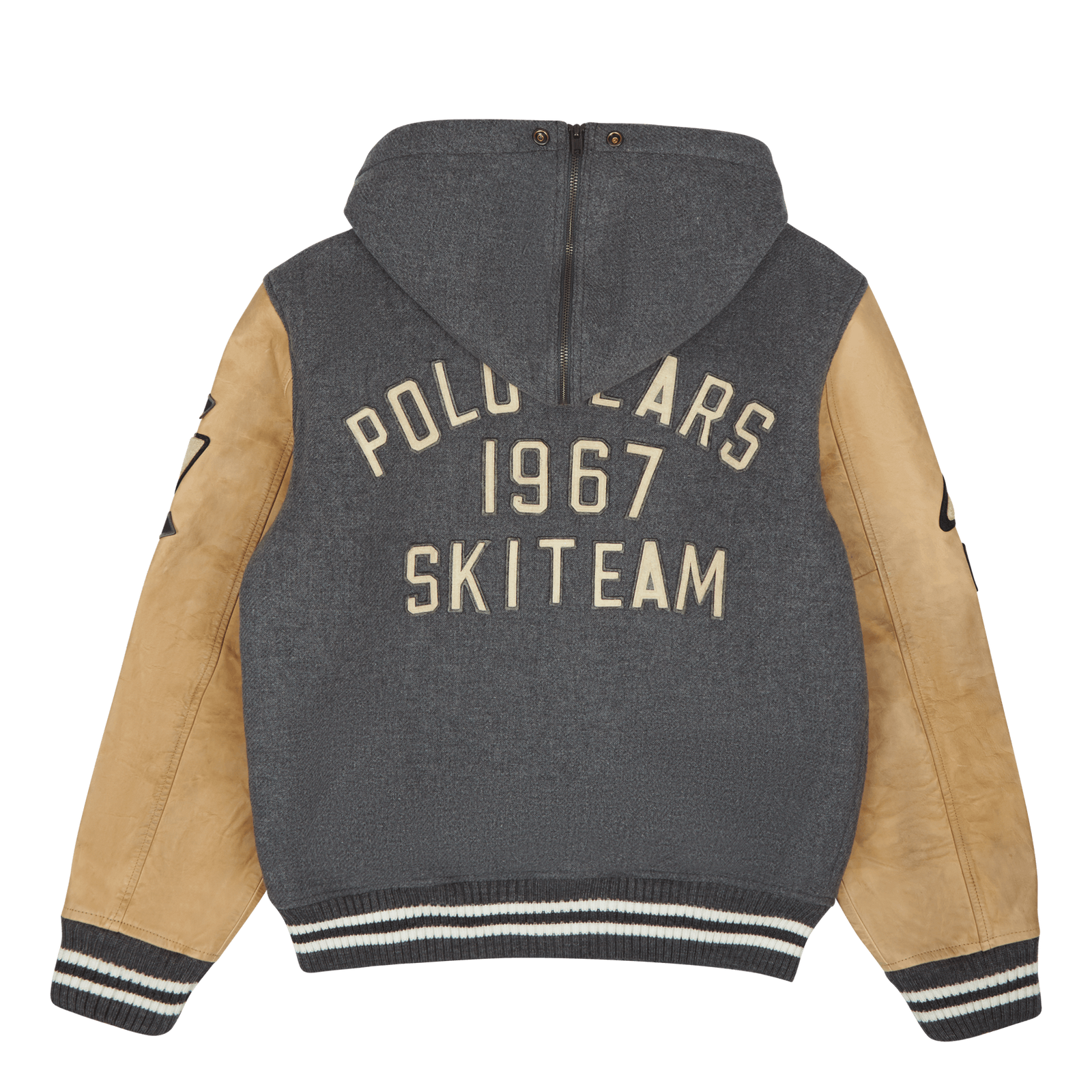 Letterman Wool Hooded Jacket Grey Heather