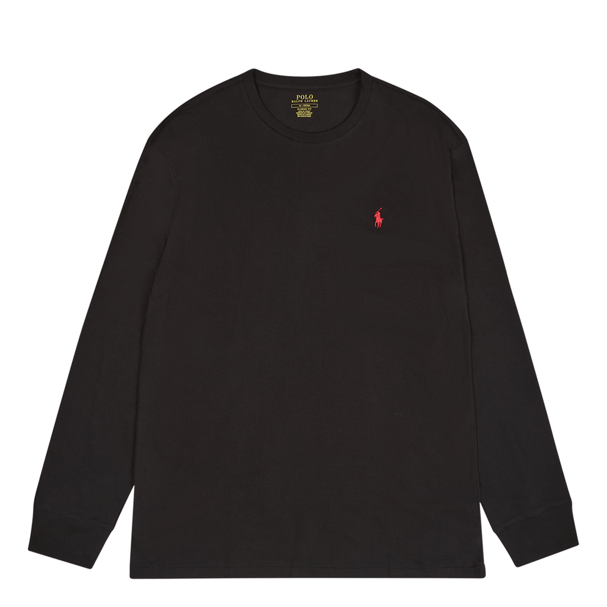 Classic Fit Jersey Long-Sleeve T-Shirt Polo Black