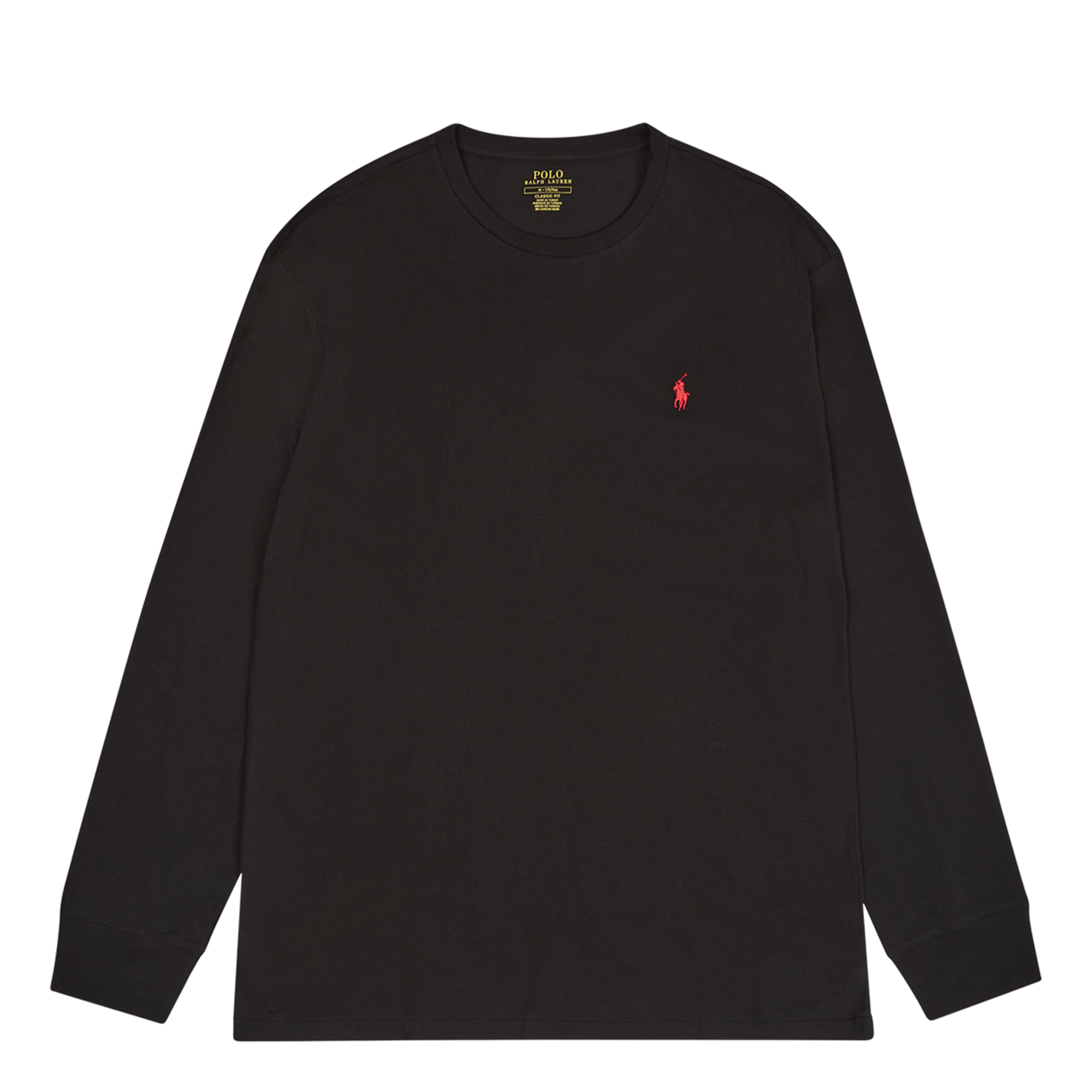 Classic Fit Jersey Long-Sleeve T-Shirt Polo Black