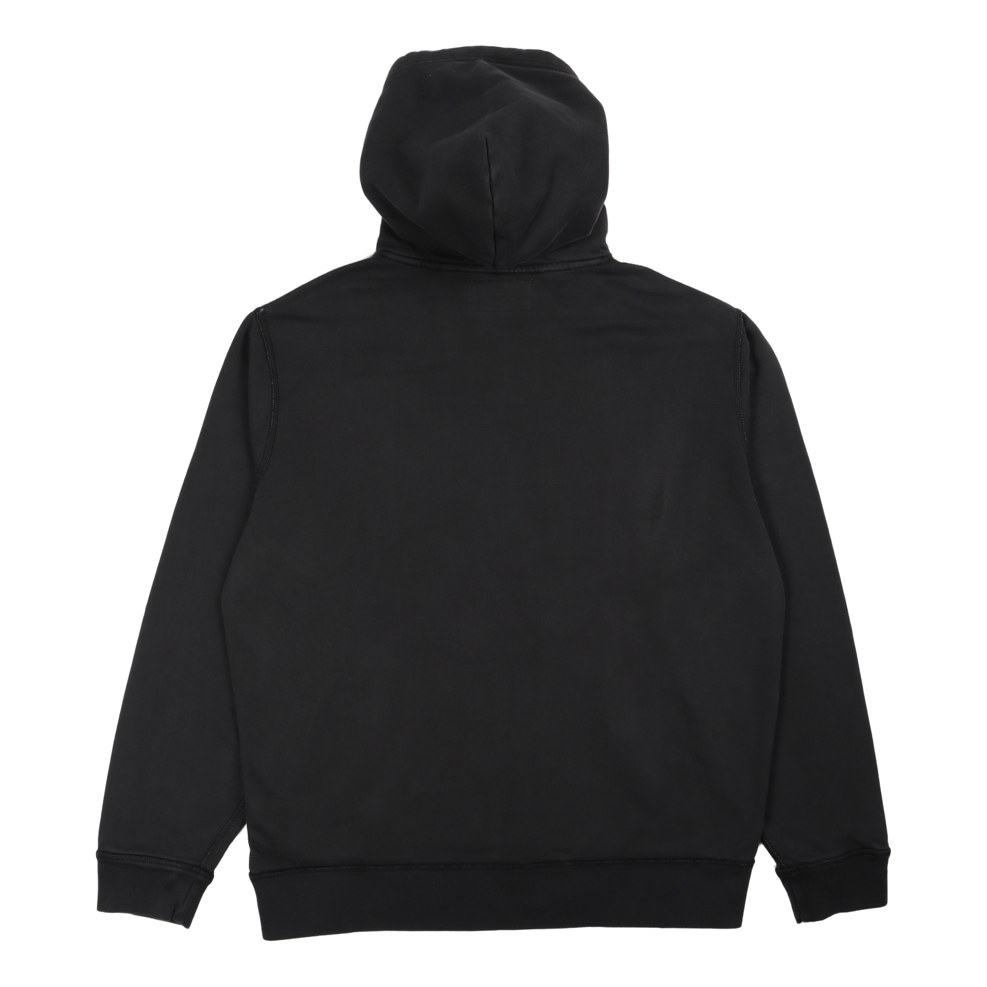 Garment-Dyed Fleece Hoodie Polo Black