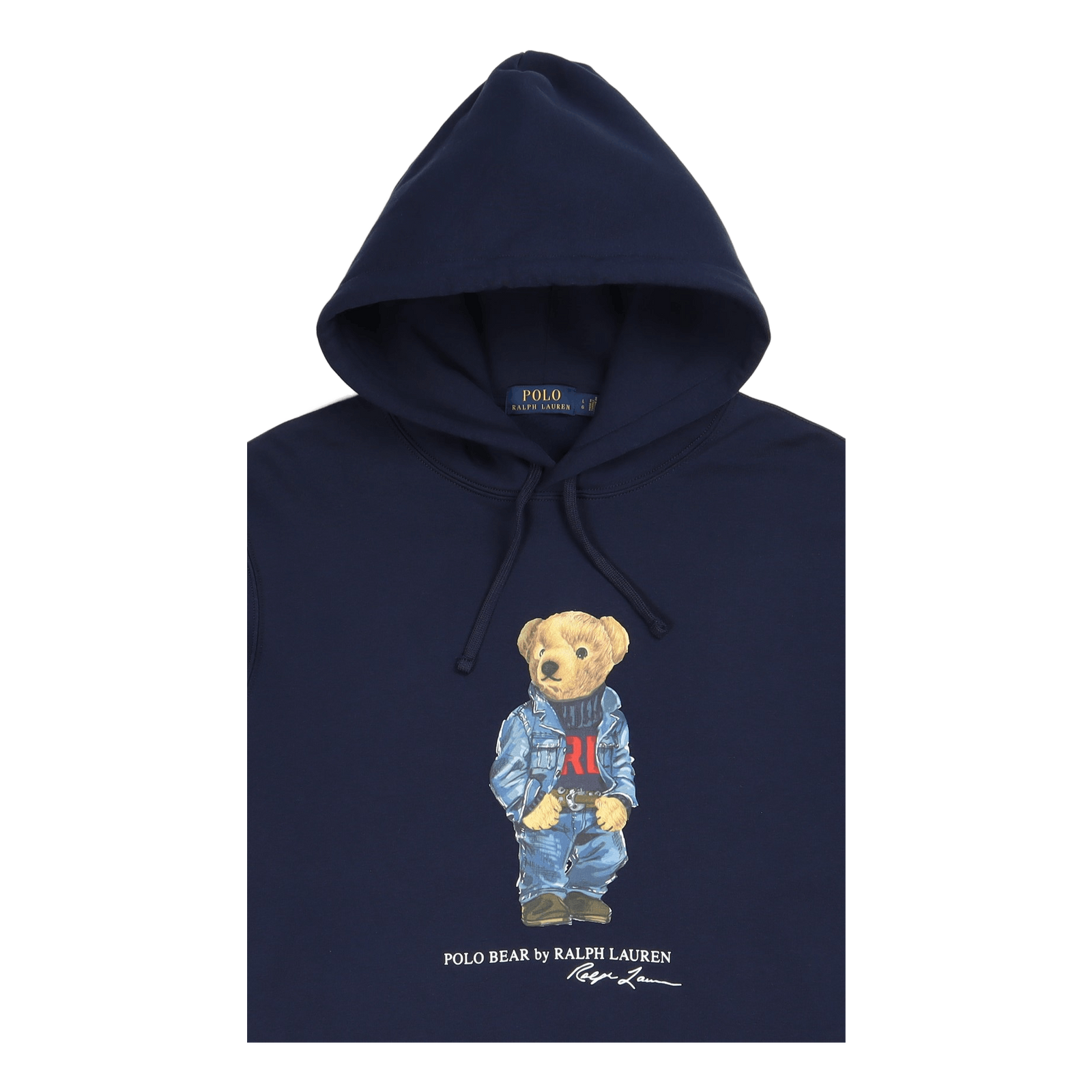 Polo Bear Fleece Hoodie Cruise Navy Denim Bear