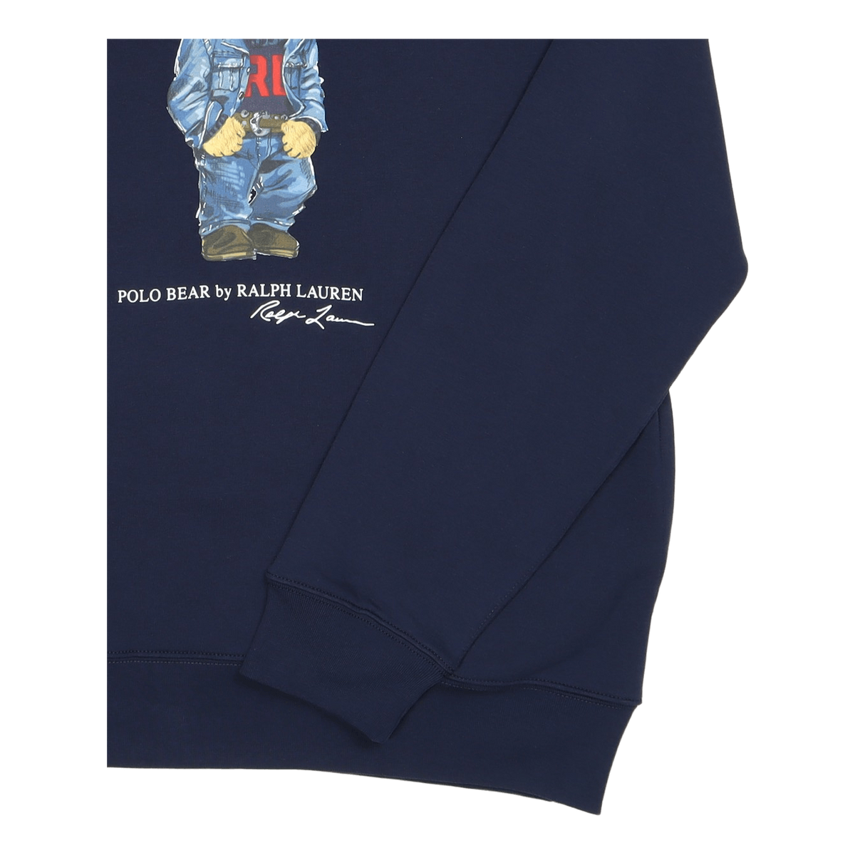 Polo Bear Fleece Hoodie Cruise Navy Denim Bear