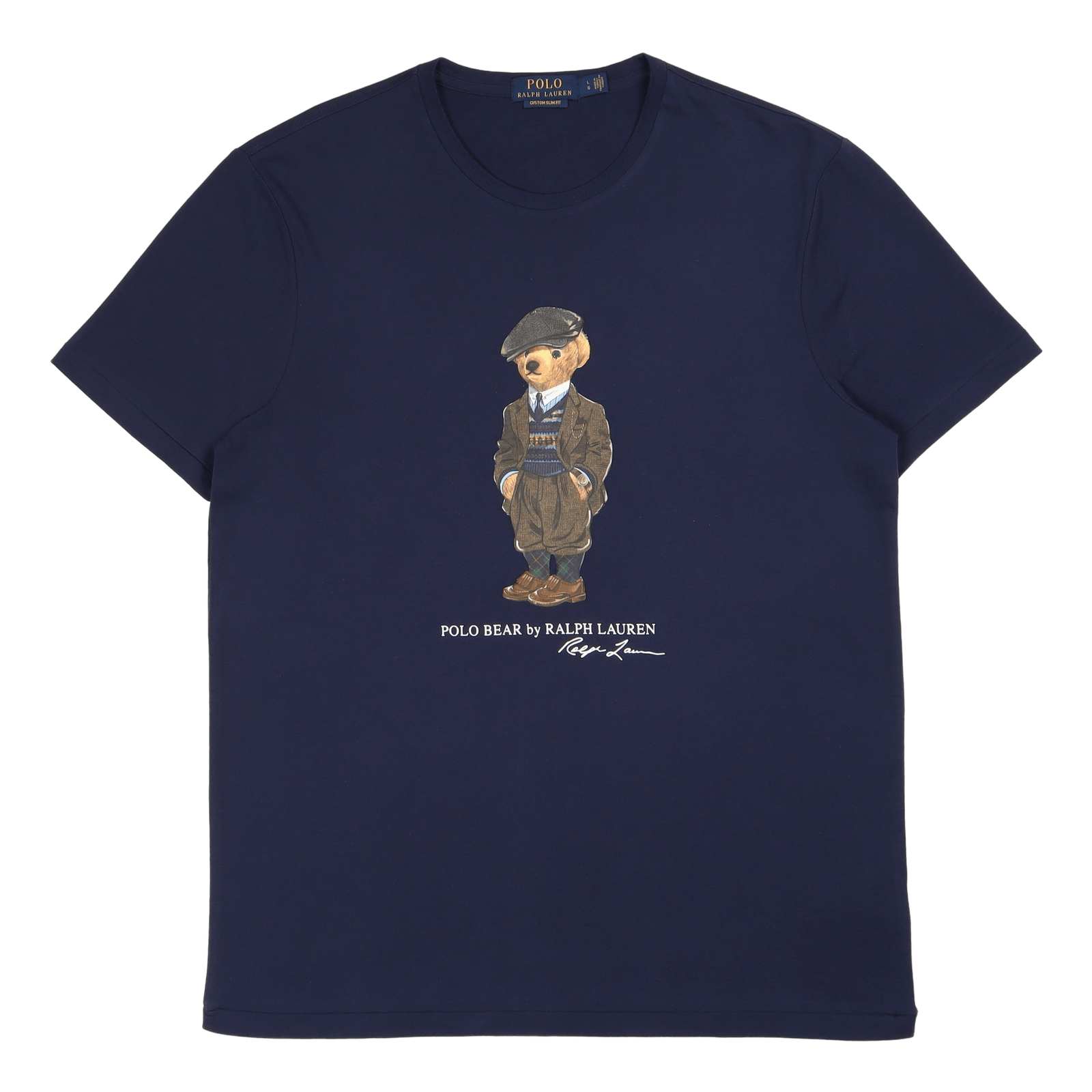 Custom Slim Fit Polo Bear Jersey T-Shirt Fa 22 Newport Nvy Heritge Bear