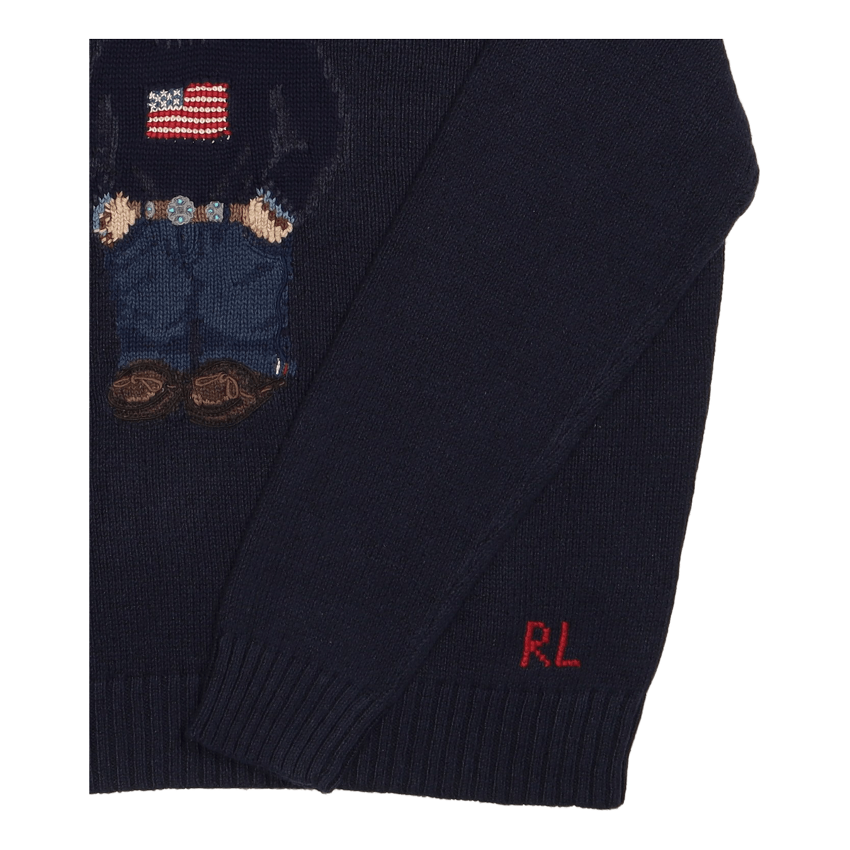 Polo Bear Cotton-Linen Sweater Navy