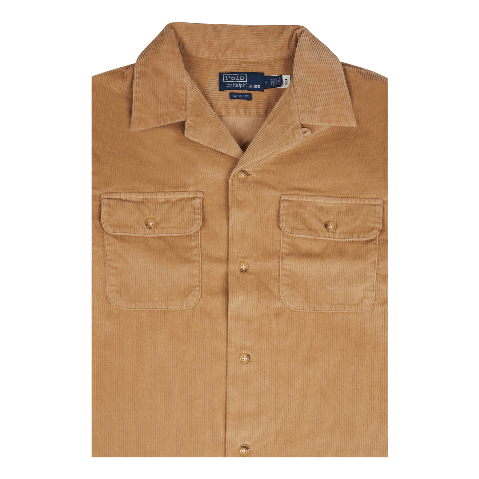 Classic Fit Corduroy Camp Shirt Vintage Khaki