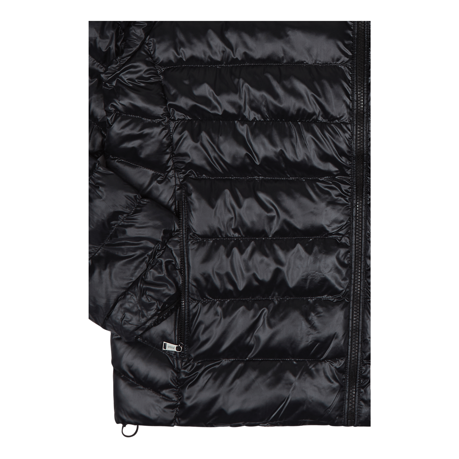 Packable Water-Repellent Jacket Polo Black Glossy