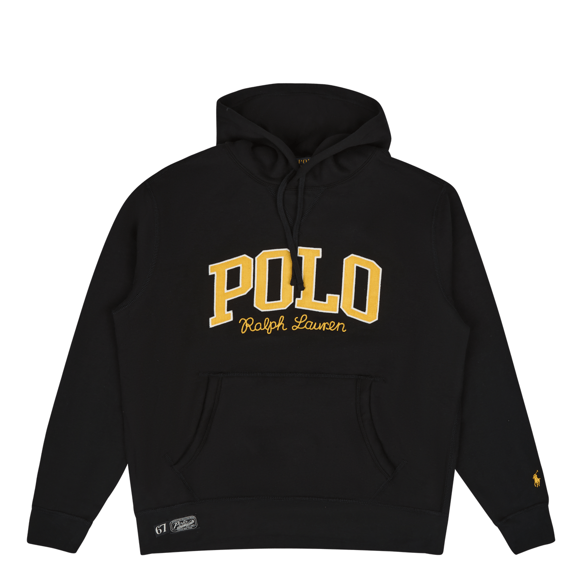 The RL Fleece Logo Hoodie Polo Black