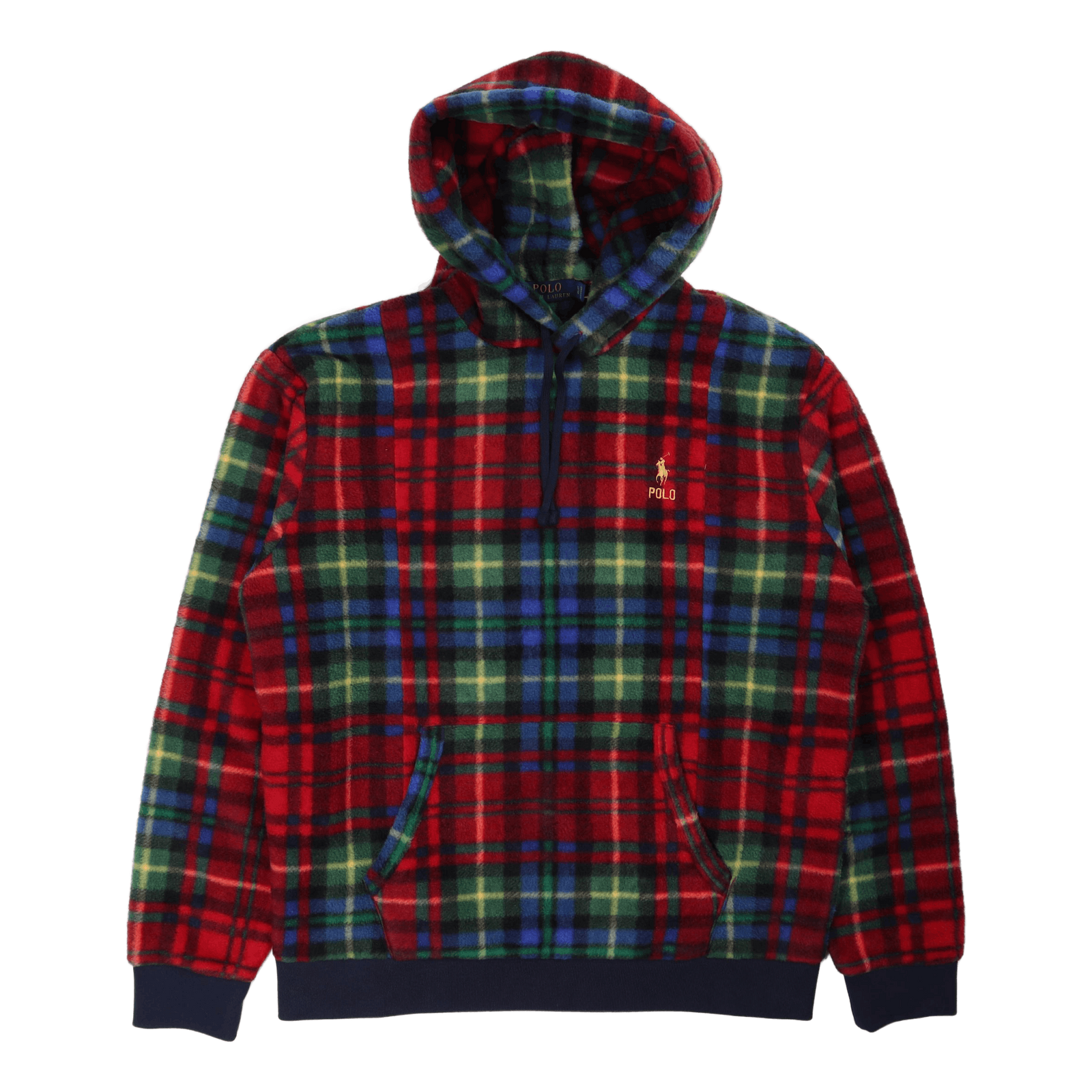 Plaid Fleece Hoodie Royal Crimson Plaid