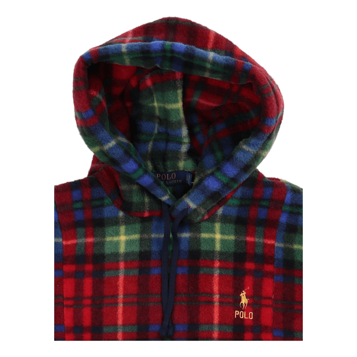 Plaid Fleece Hoodie Royal Crimson Plaid