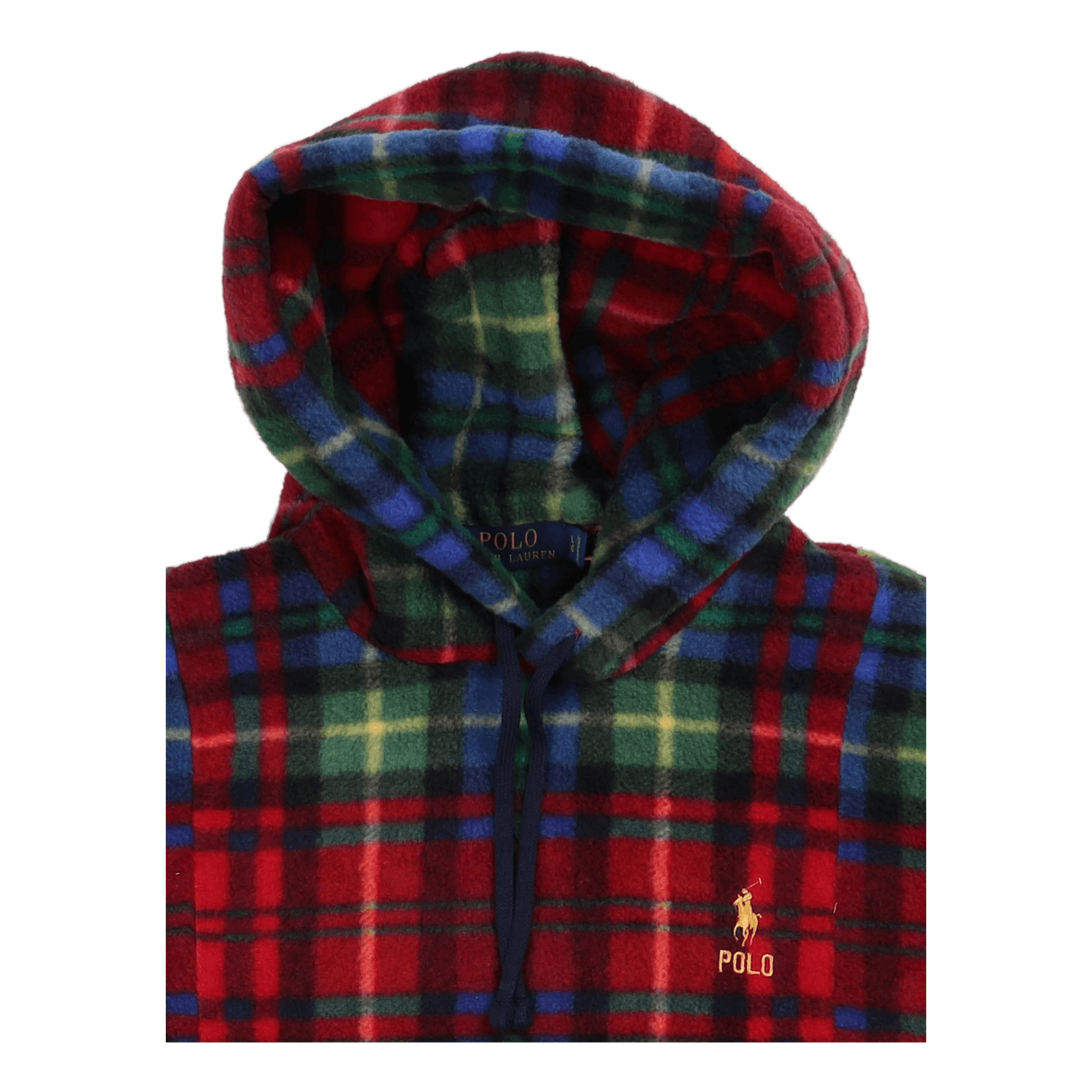 Plaid Fleece Hoodie Royal Crimson Plaid