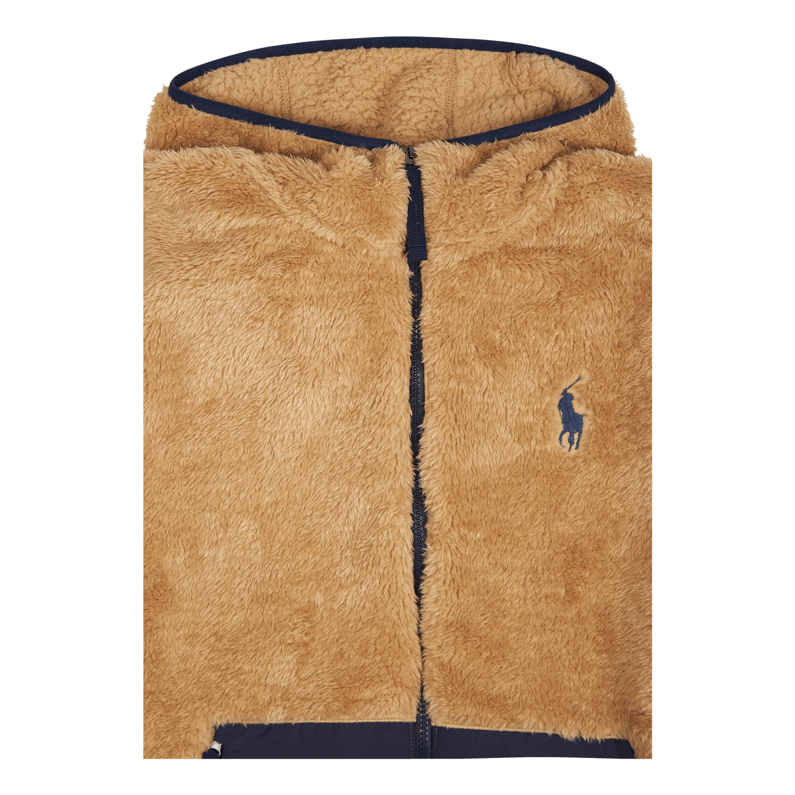 Pile Fleece Full-Zip Hoodie Vintage Khaki/Newport Navy