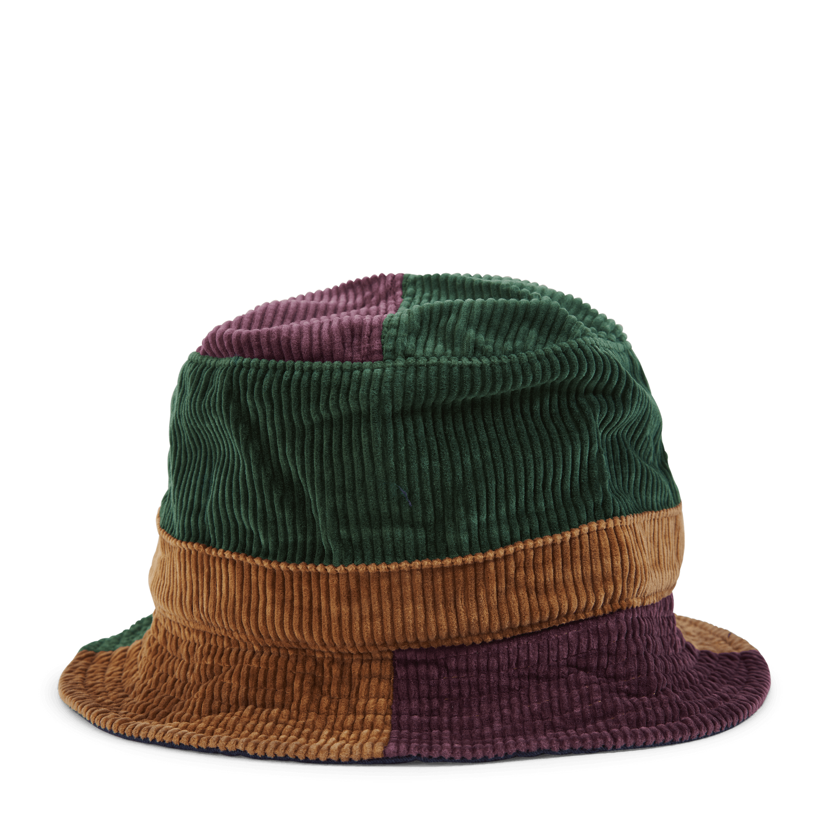 Color-Blocked Corduroy Bucket Hat Dsty Lilac/Mdw Grn/Gldn Brn