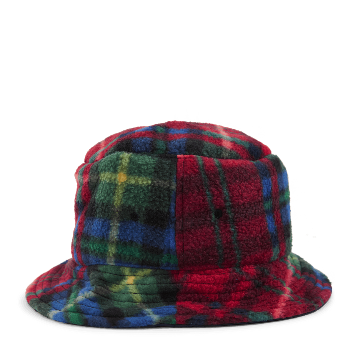 Plaid Fleece Bucket Hat Royal Crimson Plaid