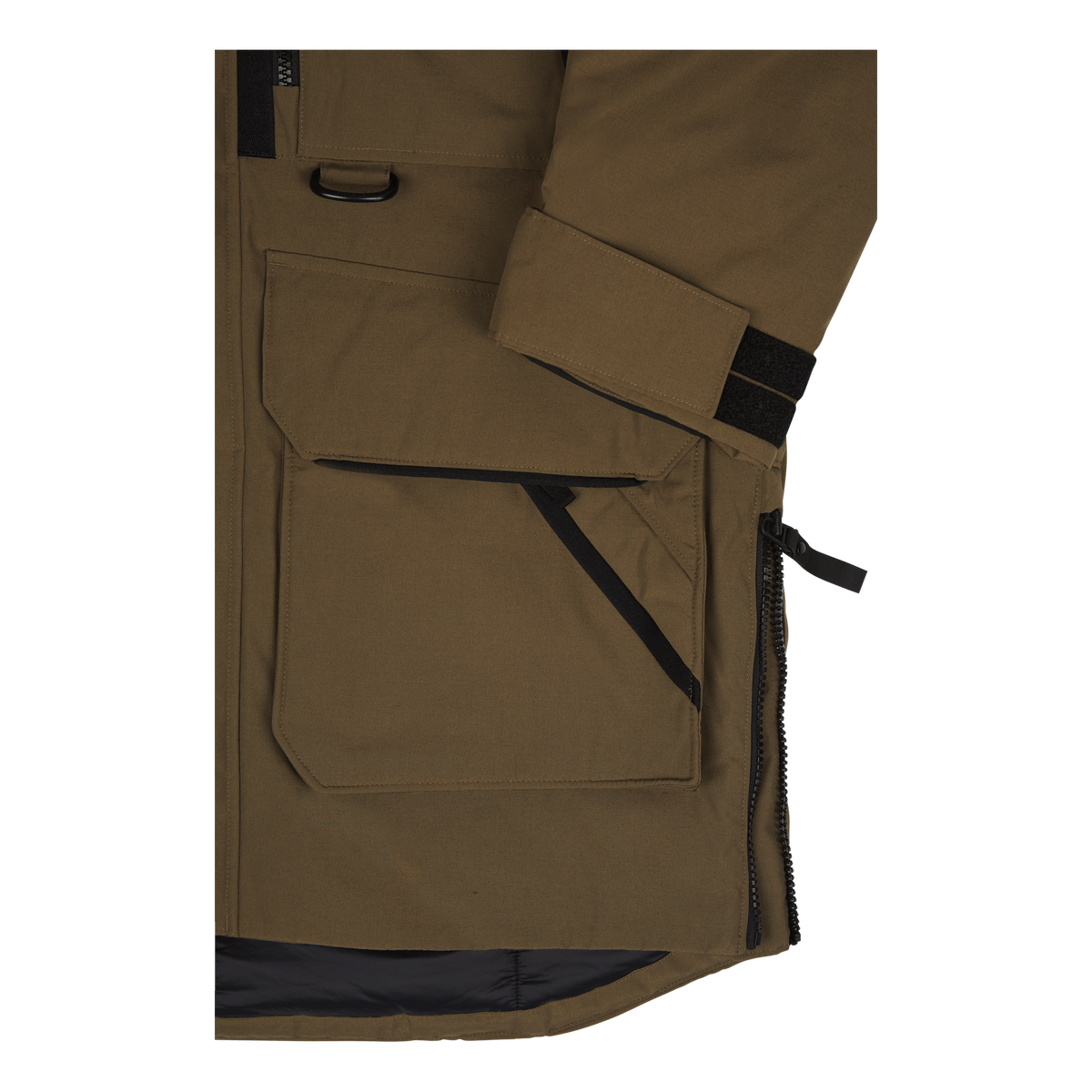 Faux-Fur-Trim Water-Repellent Parka Fall Sage