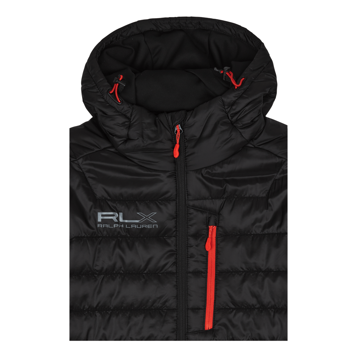 Polo ralph lauren black top hybrid hooded puffa jacket