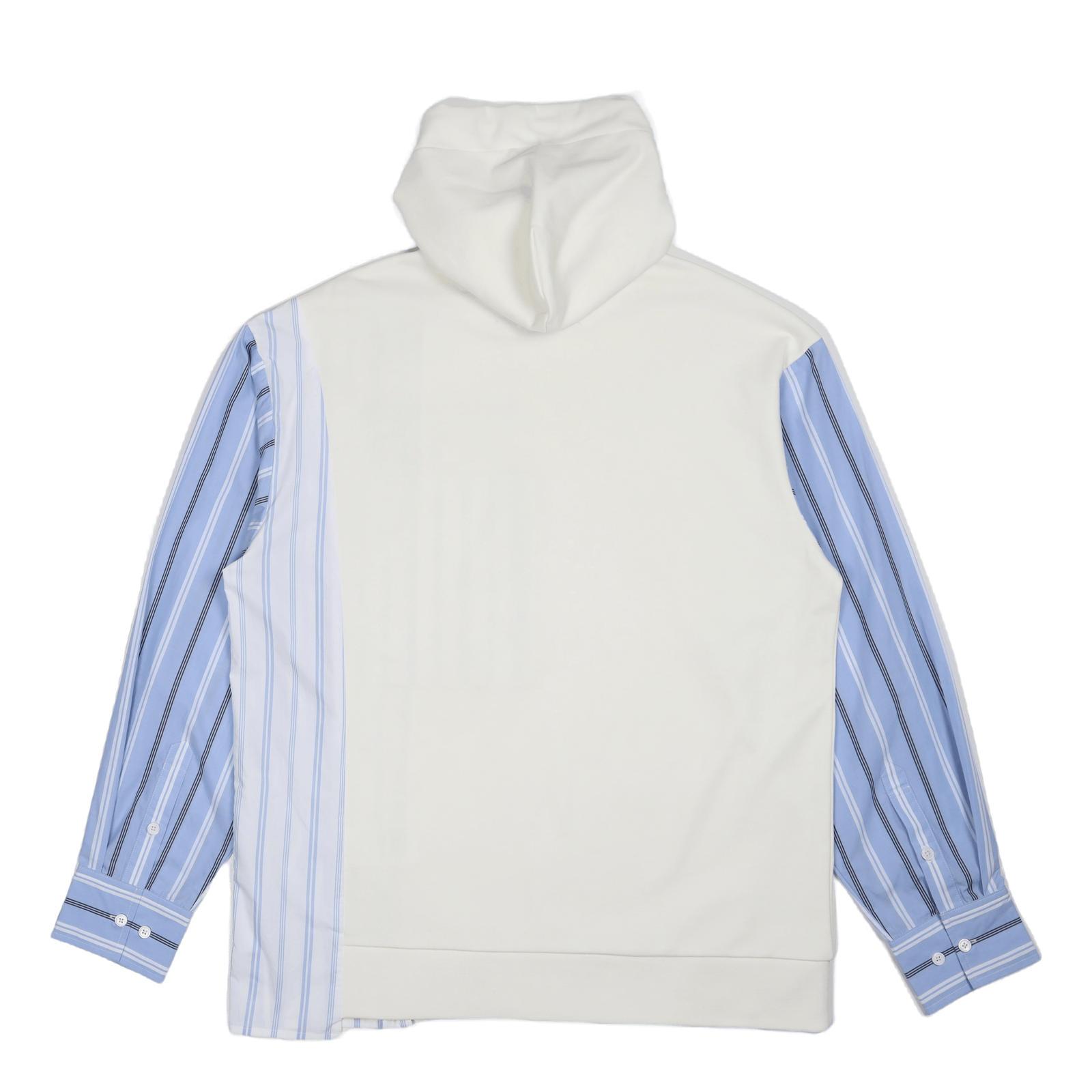 Jersey Shirting Panelled Hoodi White