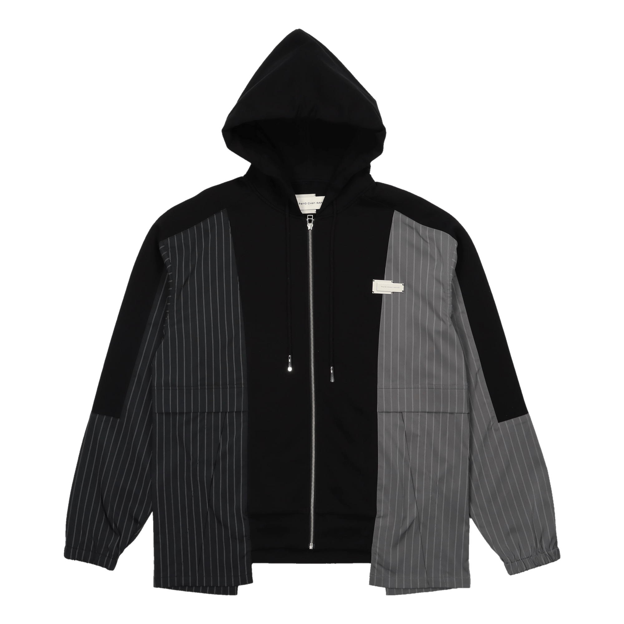 Panelled Zip-up Hoodie Black