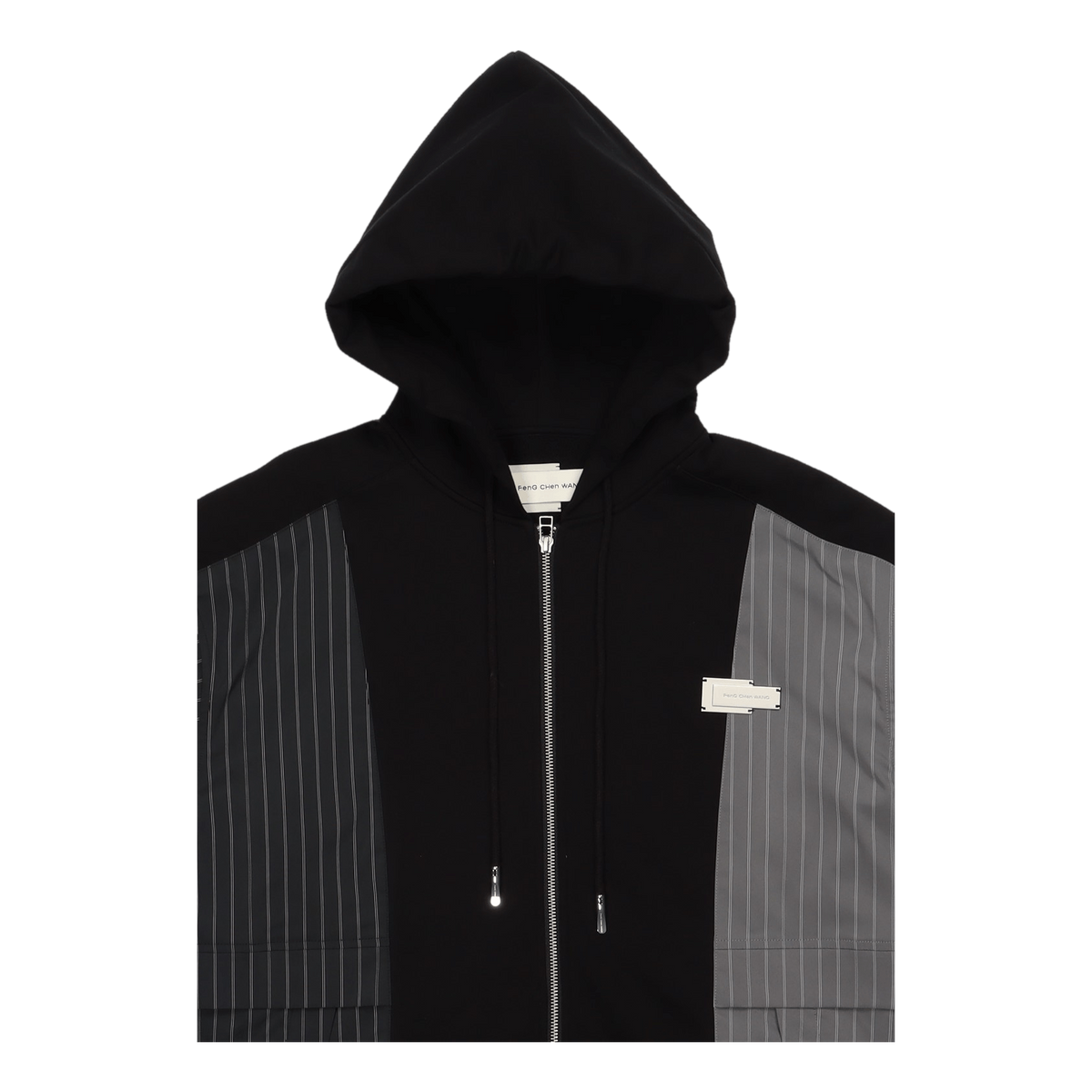 Panelled Zip-up Hoodie Black