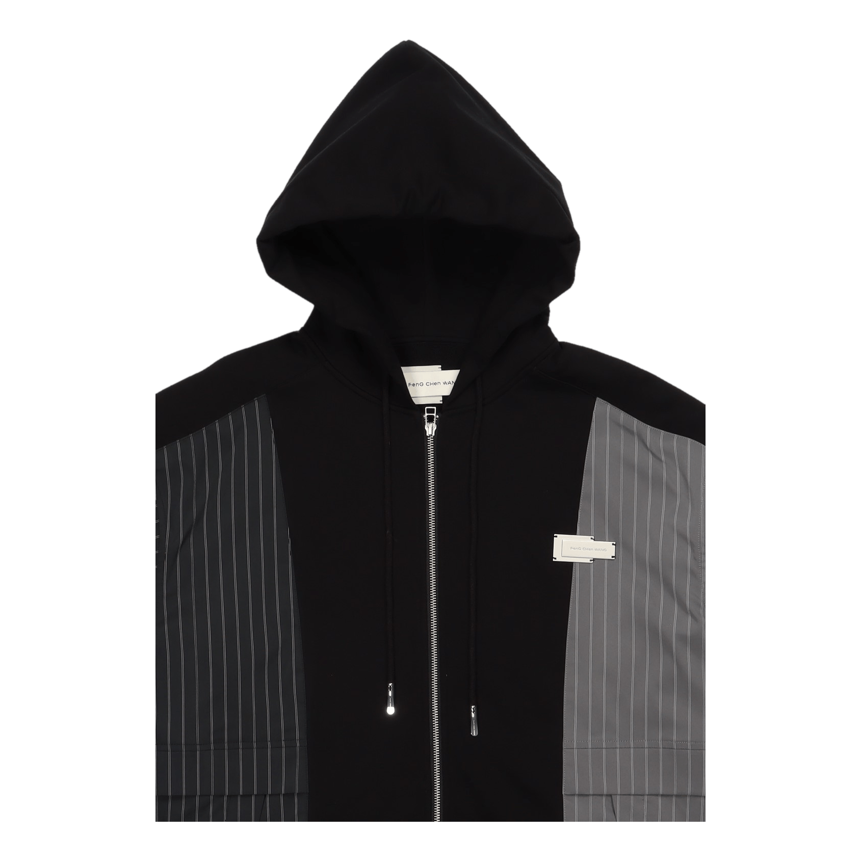 Panelled Zip-up Hoodie Black