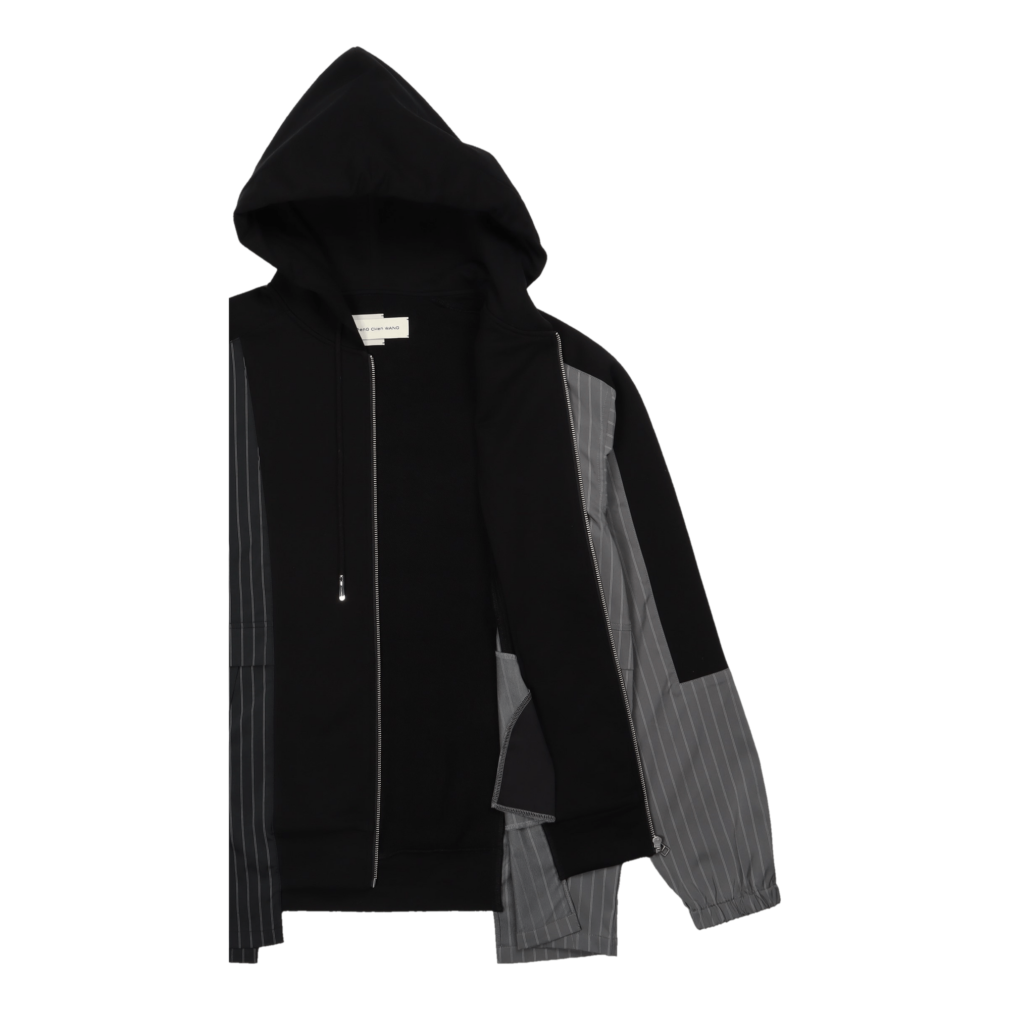 Panelled Zip-up Hoodie Black