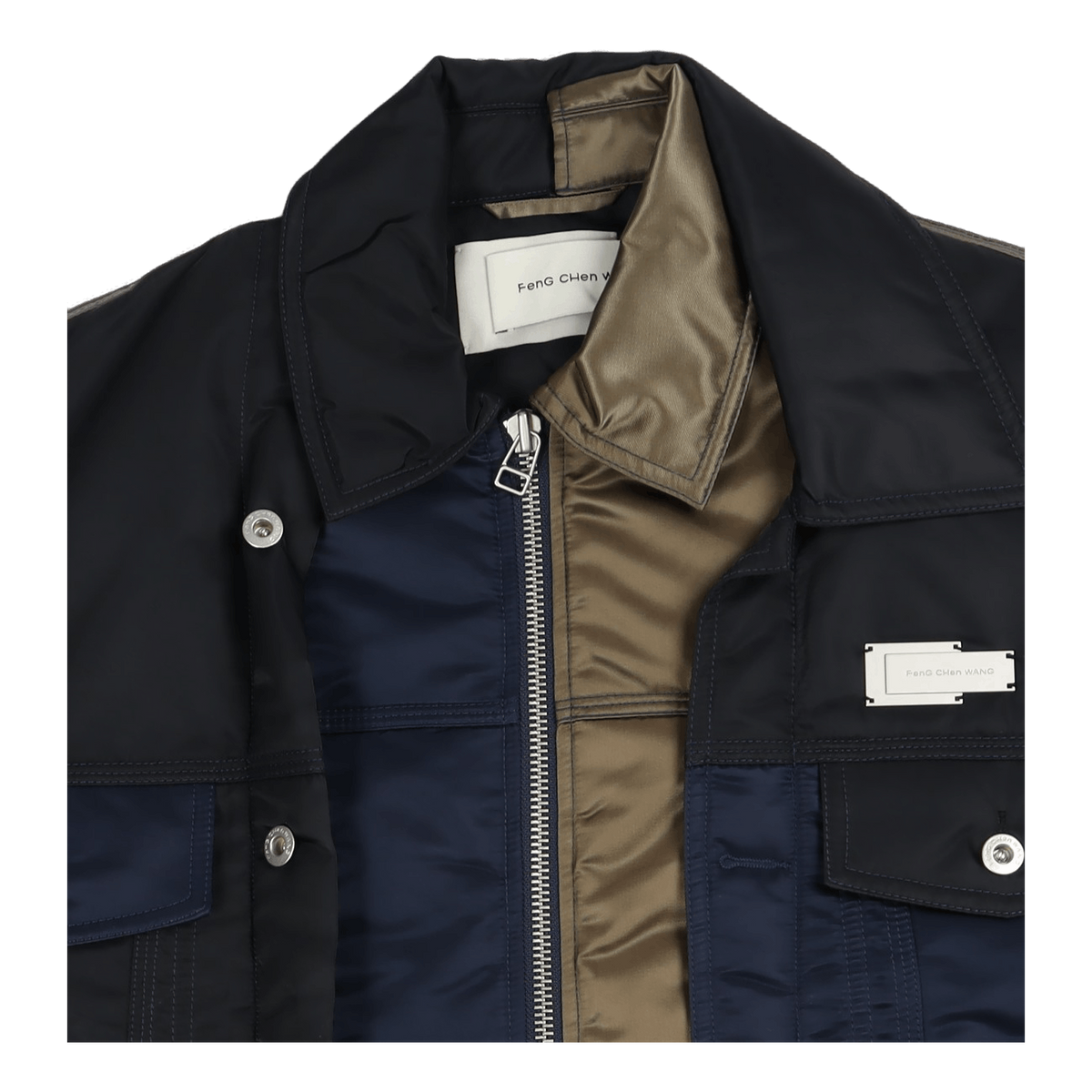 Deconstructed Nylon Panelled J Kahki/black/navy