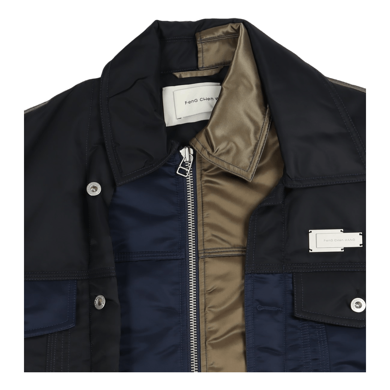 Deconstructed Nylon Panelled J Kahki/black/navy